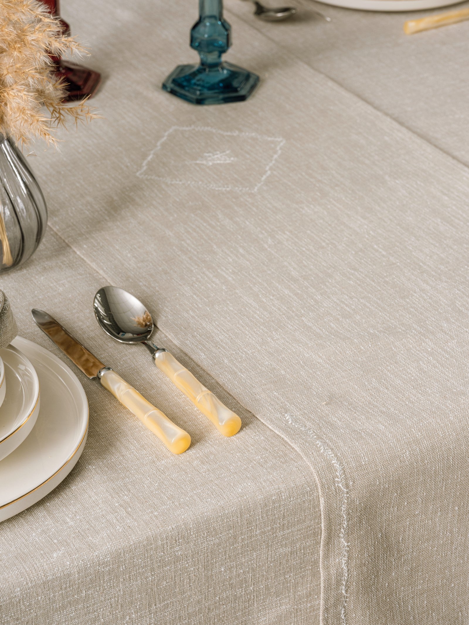Cotton Box Linen Tablecloth Set Pera Toprak 175x240