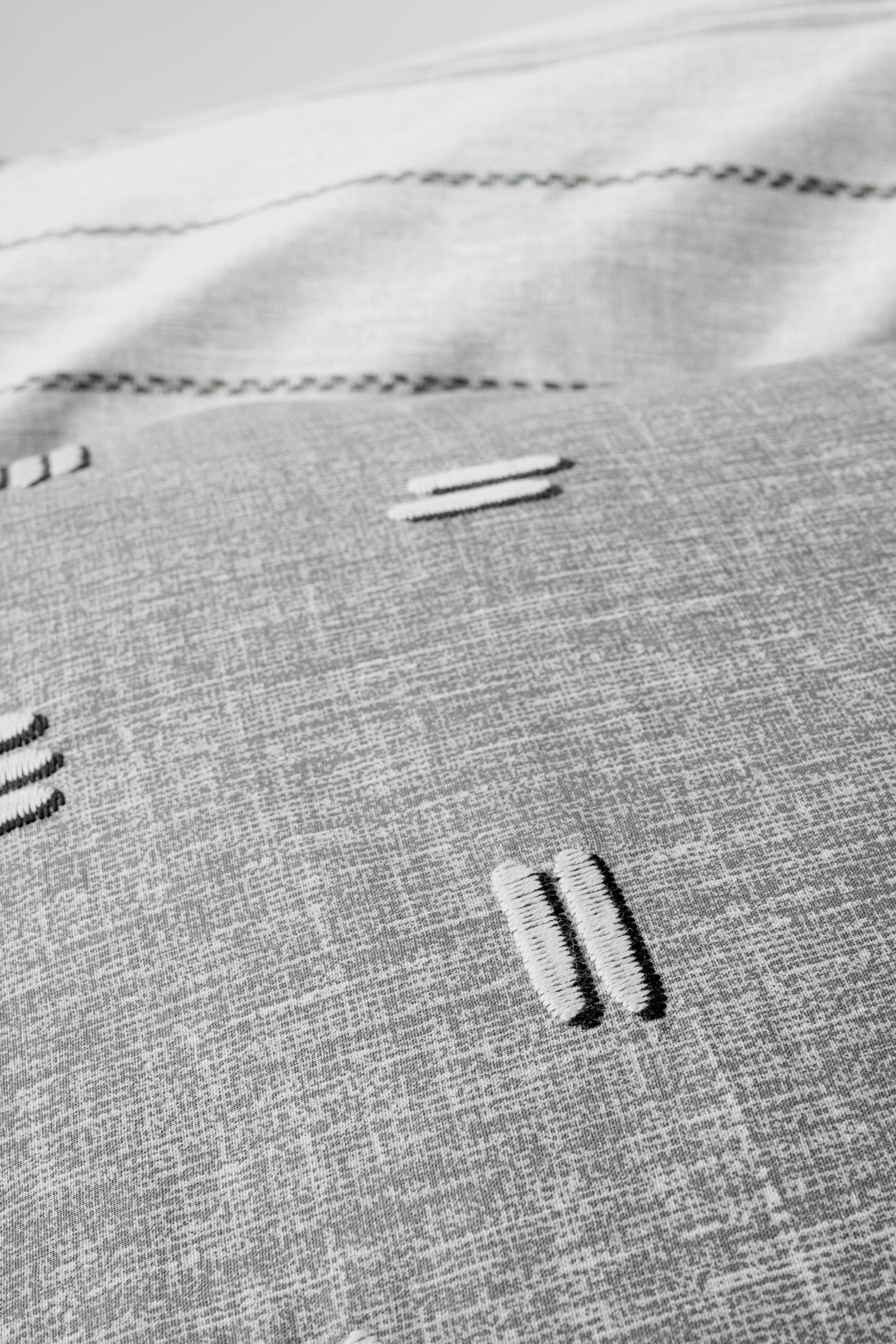 Cotton Box Klein Embroidered Ranforce Double Duvet Cover Set Patara Gray