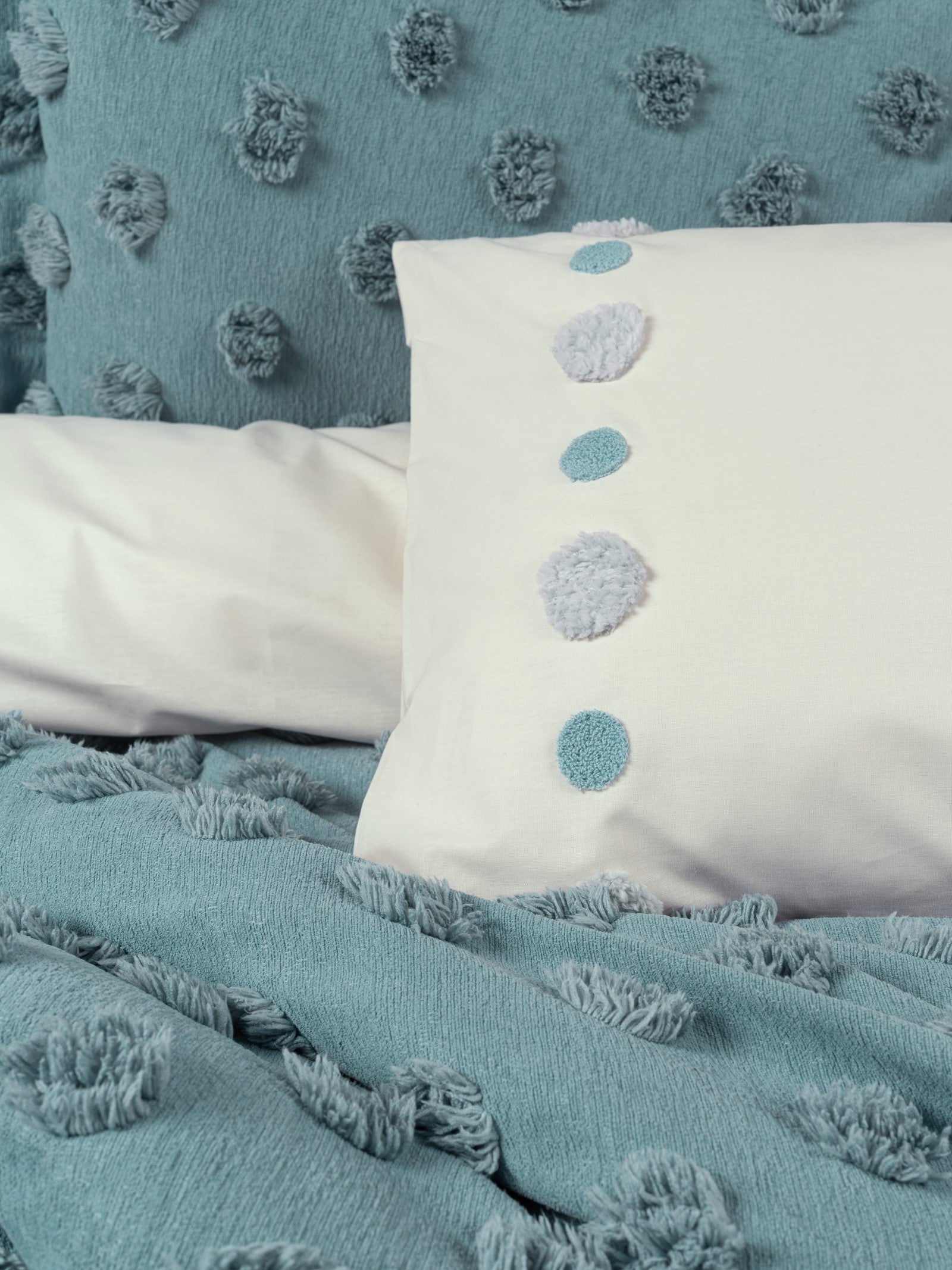 Cotton Box Limi Double Bed Covered Duvet Cover Set Aldo Mint