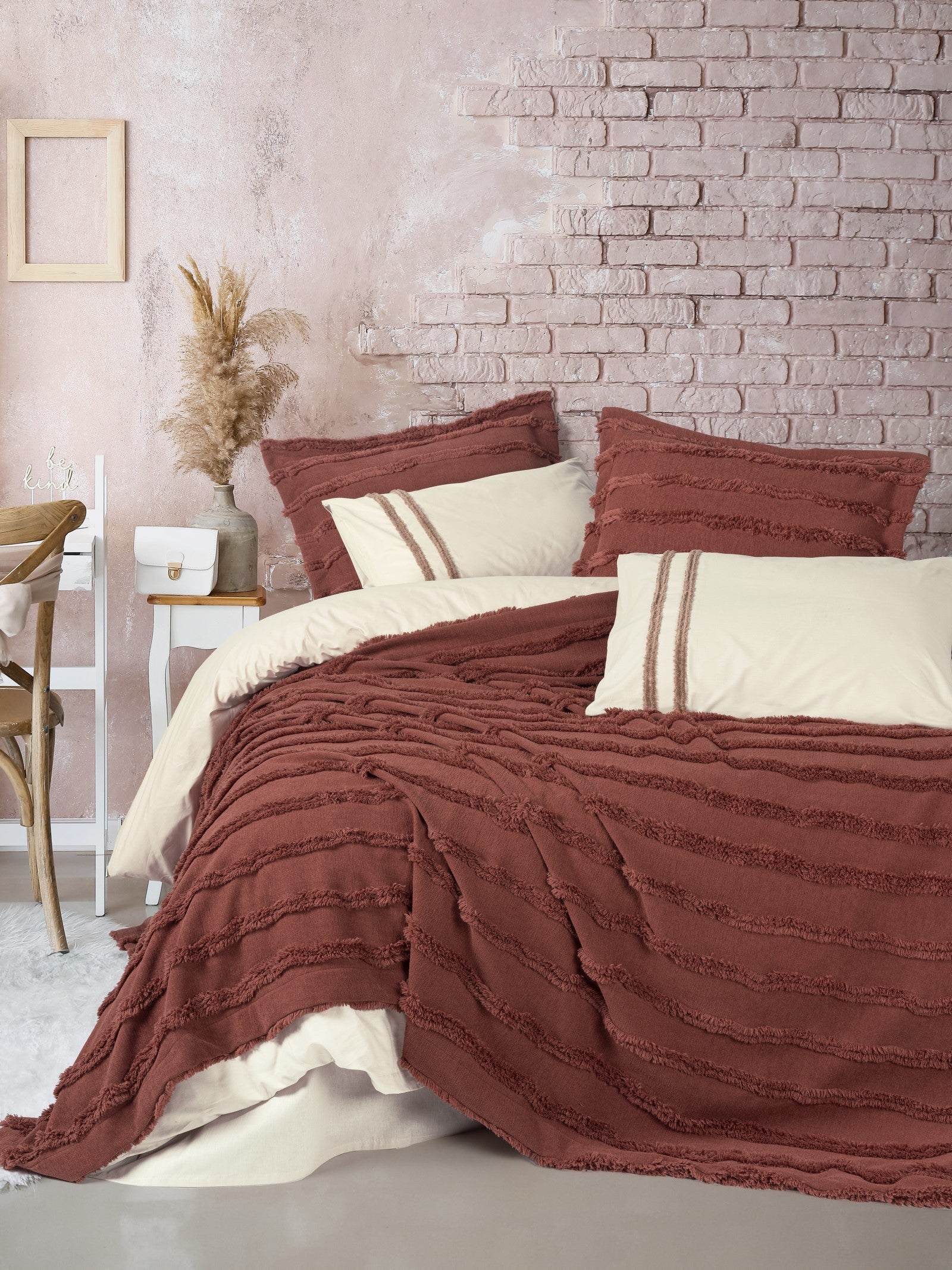 Cotton Box Limi Double Bed Covered Duvet Cover Set Rolf Cinnamon