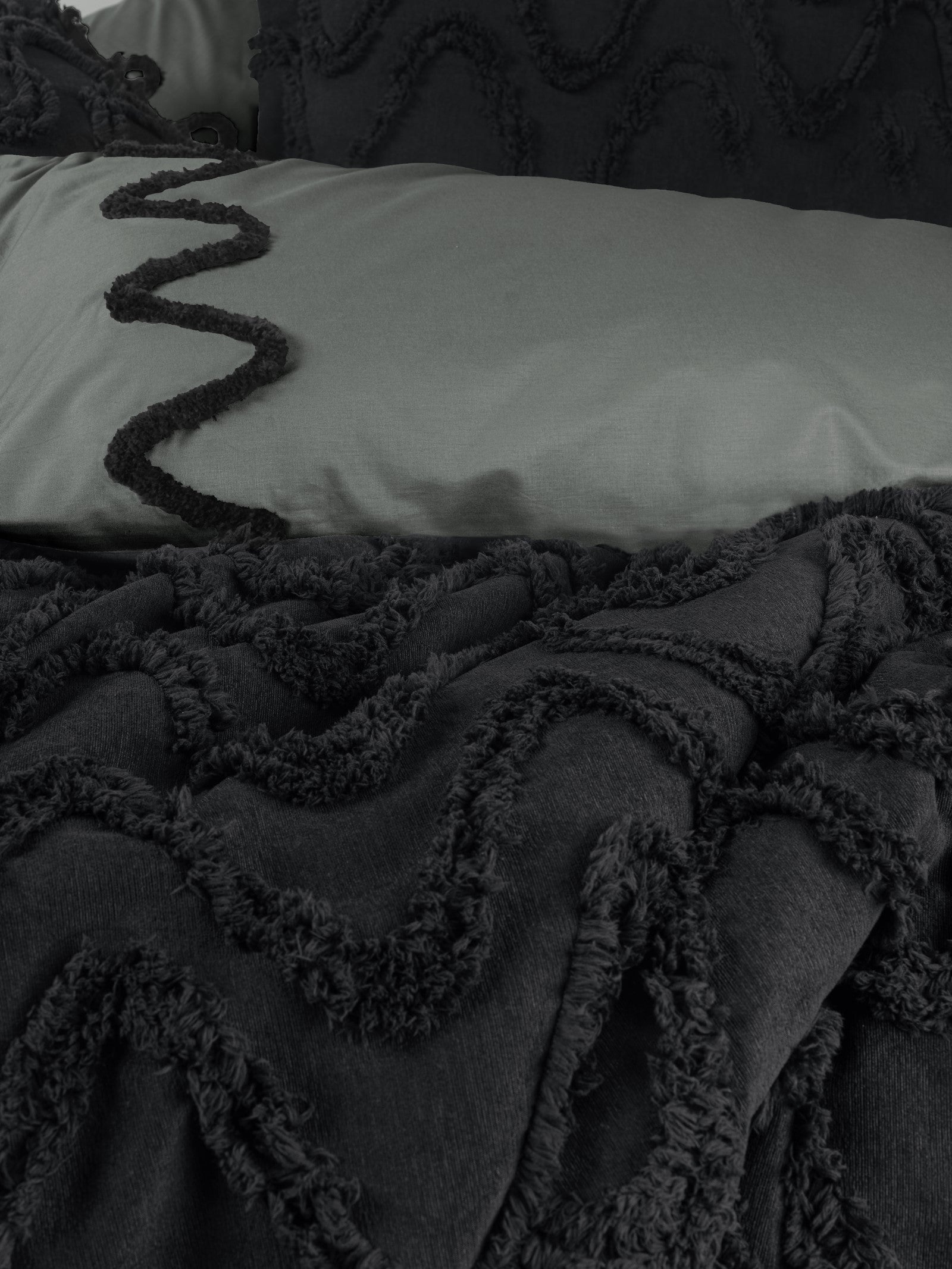 Cotton Box Limi Double Bed Covered Duvet Cover Set Viggo Black