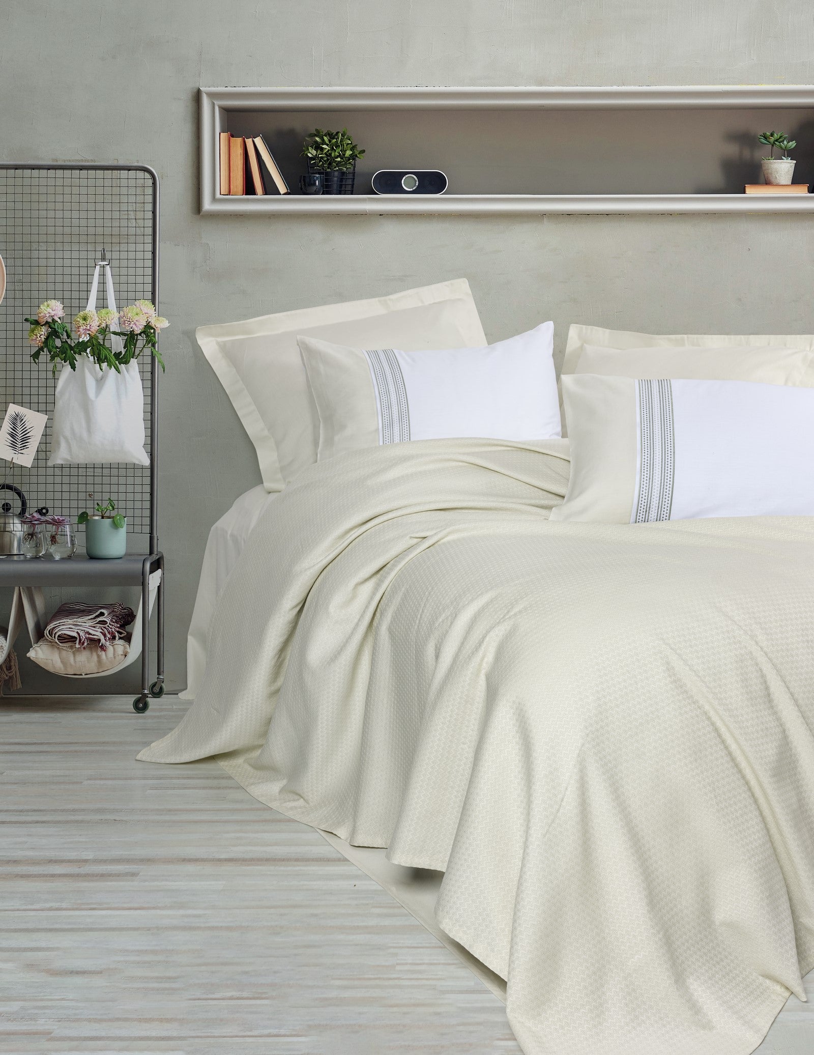 Двуспальный комплект покрывал Cotton Box Lusso Bamboo Lessy Green