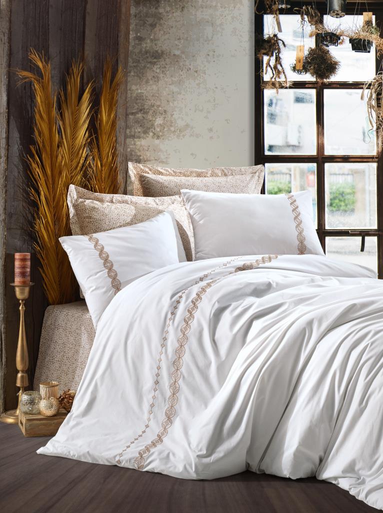 Cotton Box Majestic Double Duvet Cover Set Ines Beige