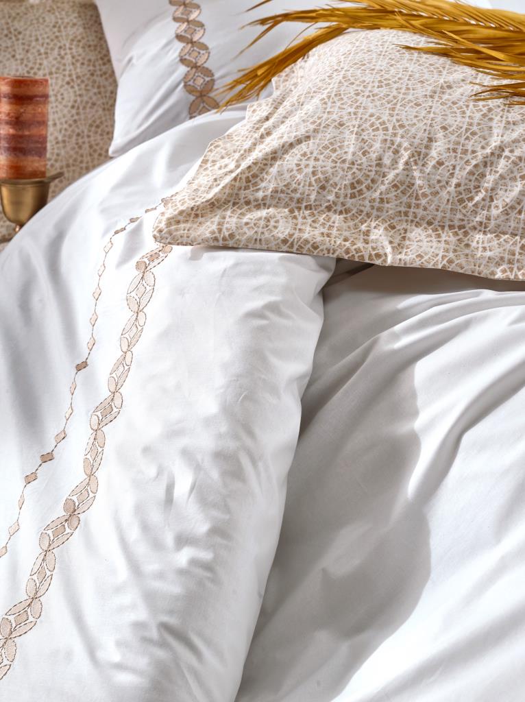 Cotton Box Majestic Double Duvet Cover Set Ines Beige