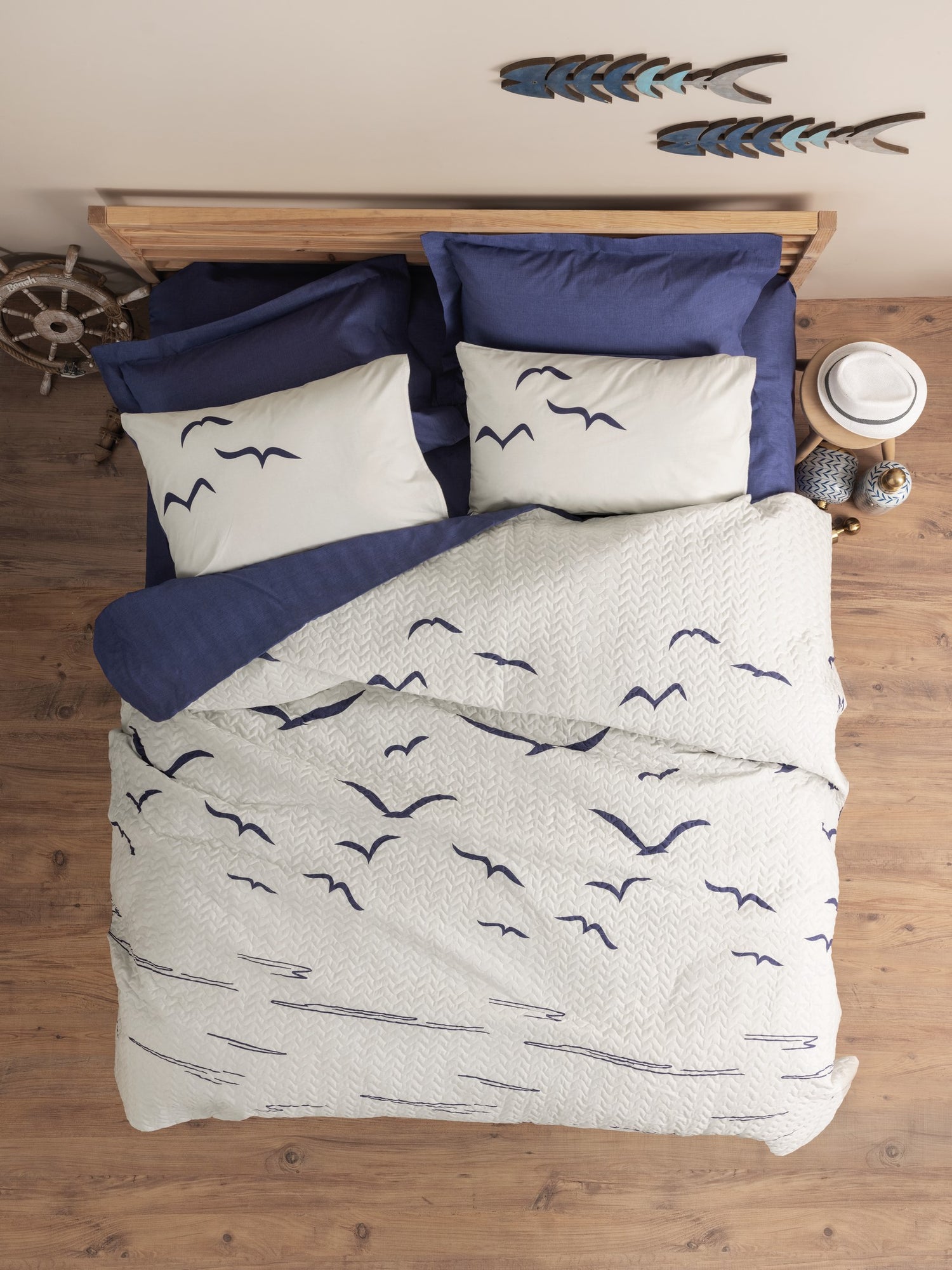 Cotton Box Maritime Single Complete Set Larum Dark Blue