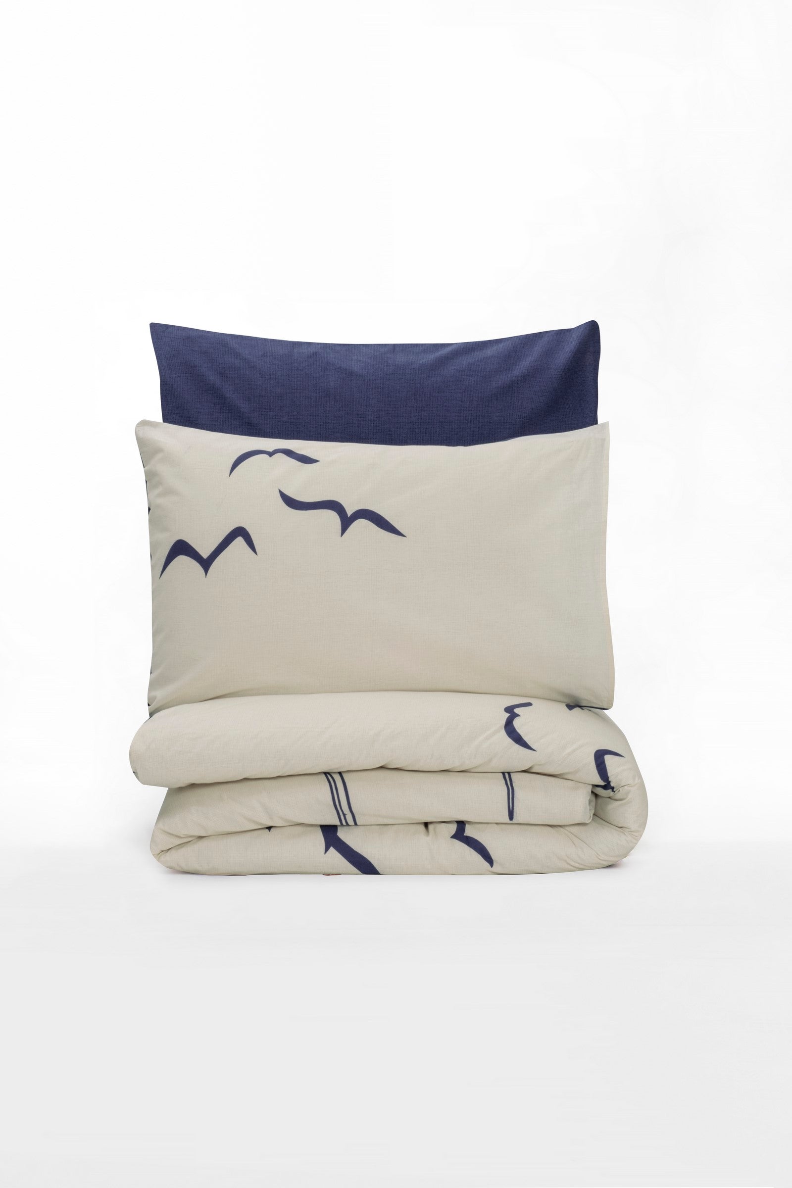 Cotton Box Maritime Single Duvet Cover Set Larum Navy Blue