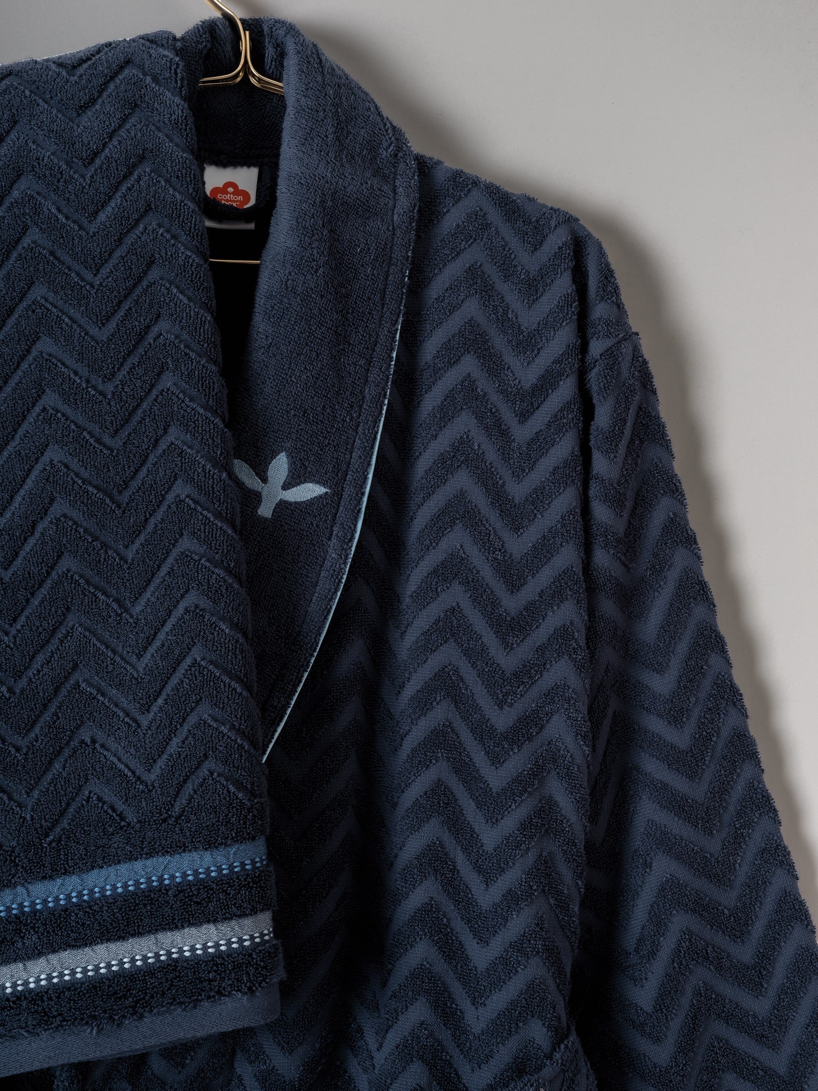 Cotton Box Masculine Family Robe Set Abel Red-Navy Blue