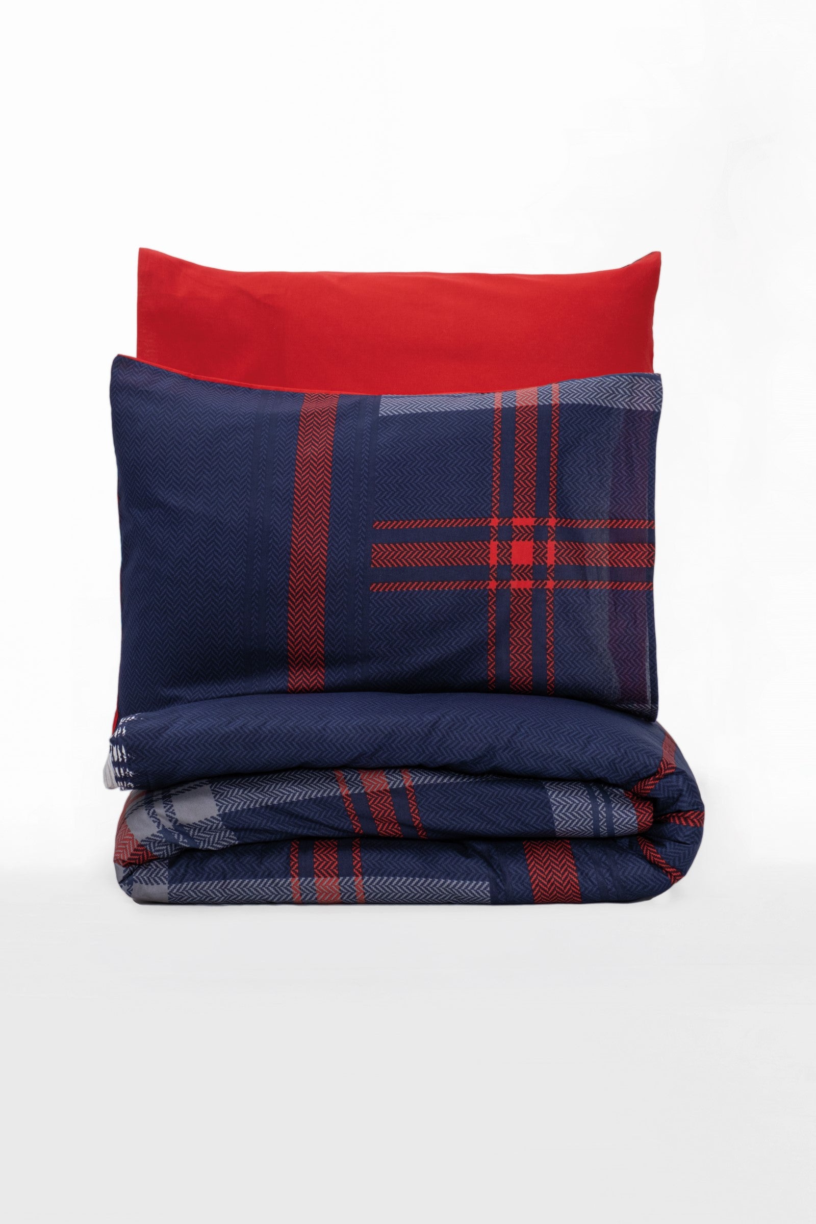 Cotton Box Masculine Single Duvet Cover Set Abel Red