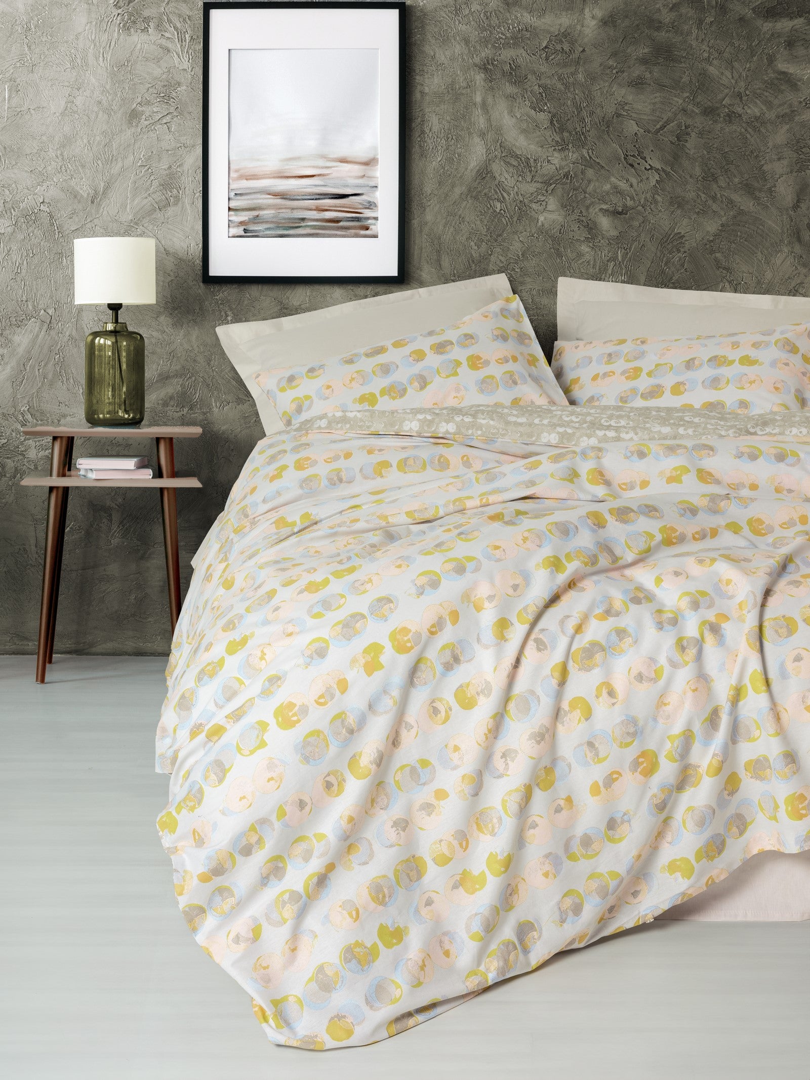 Cotton Box Minimal Single Duvet Cover Set with Fitted Sheet Jocus Beige