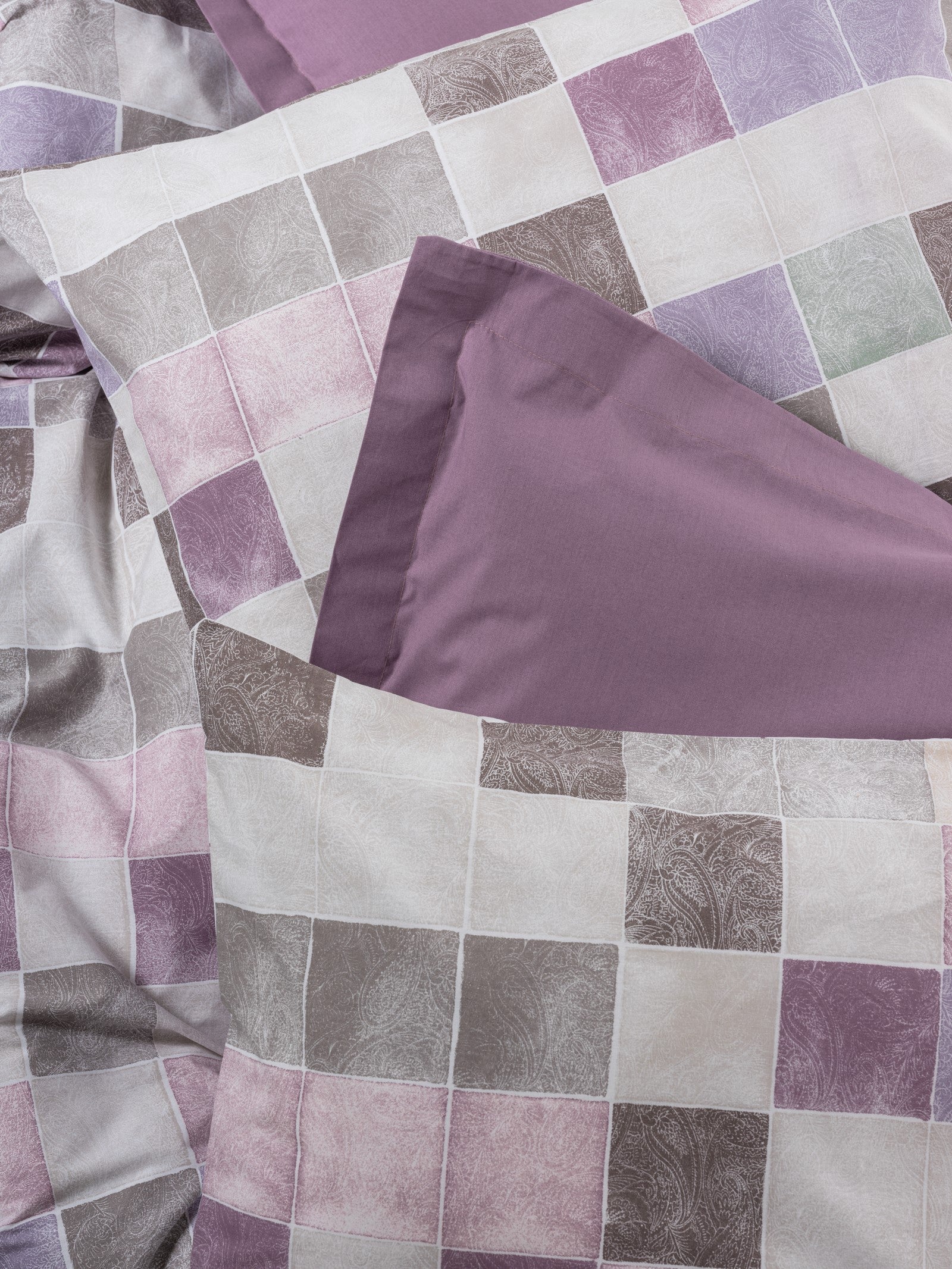 Cotton Box Minimal Single Bed Linen Duvet Cover Set with Fitted Sheet Maro Rose Dusty