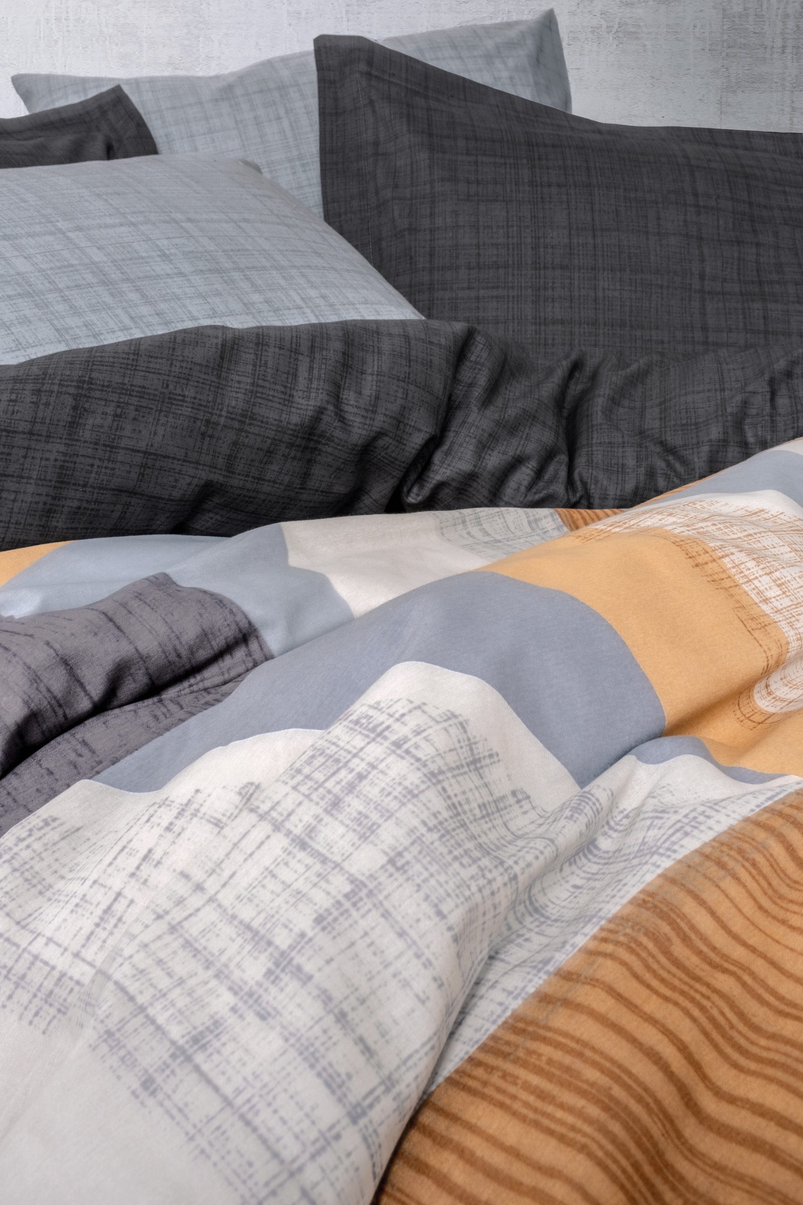 Cotton Box Modern Double Duvet Cover Set Giorno Gray