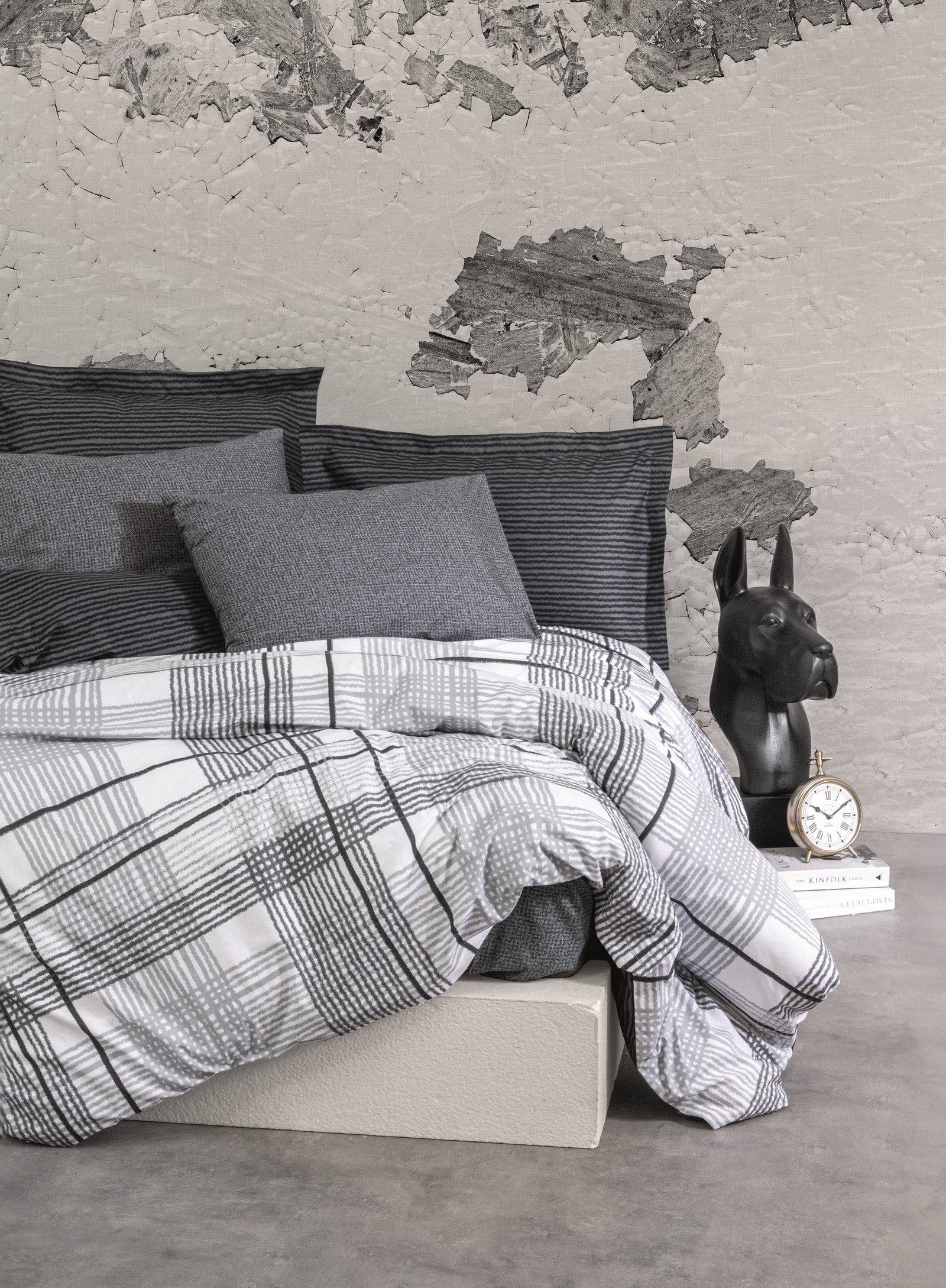 Cotton Box Modern Double Duvet Cover Set Will Anthracite