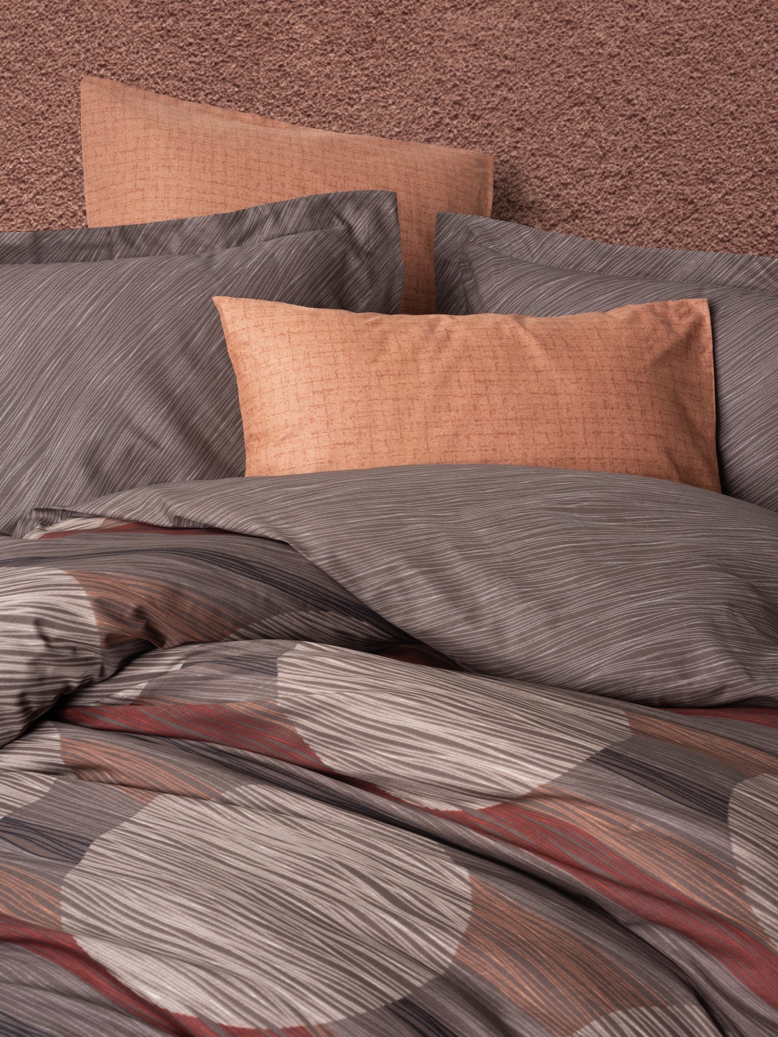 Cotton Box Modern Single Duvet Cover Set Fluss Cinnamon