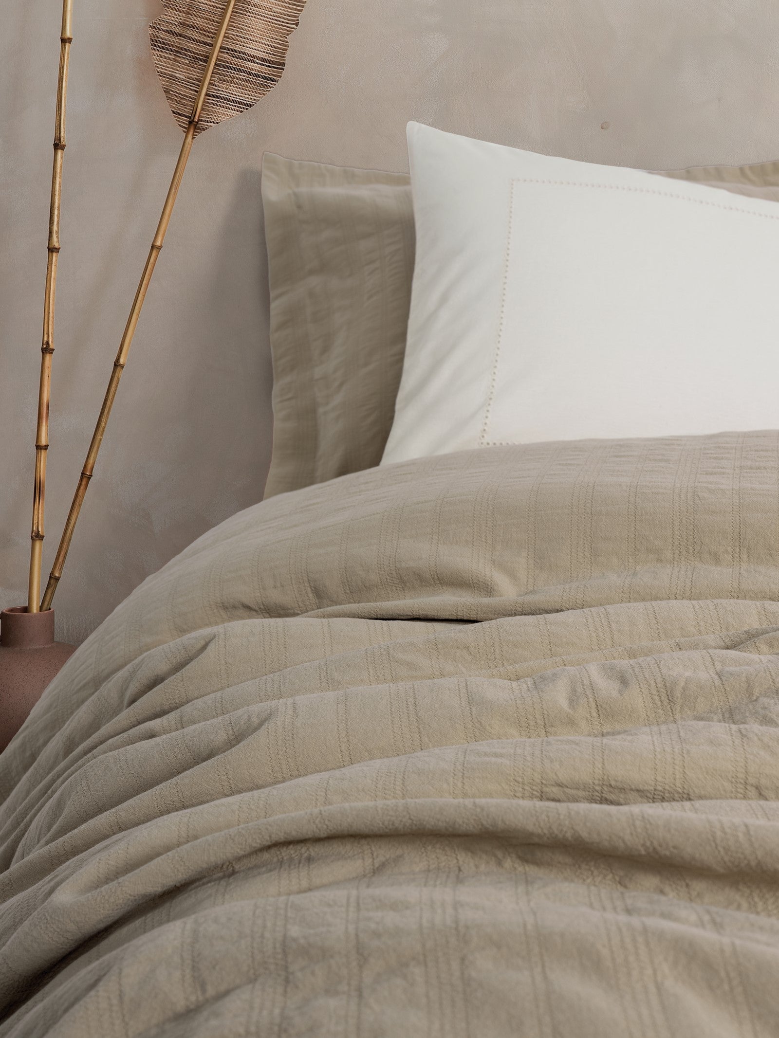 Cotton Box Natura Çift Kişilik Yatak Örtüsü/Pike Takımı Vilo Bej