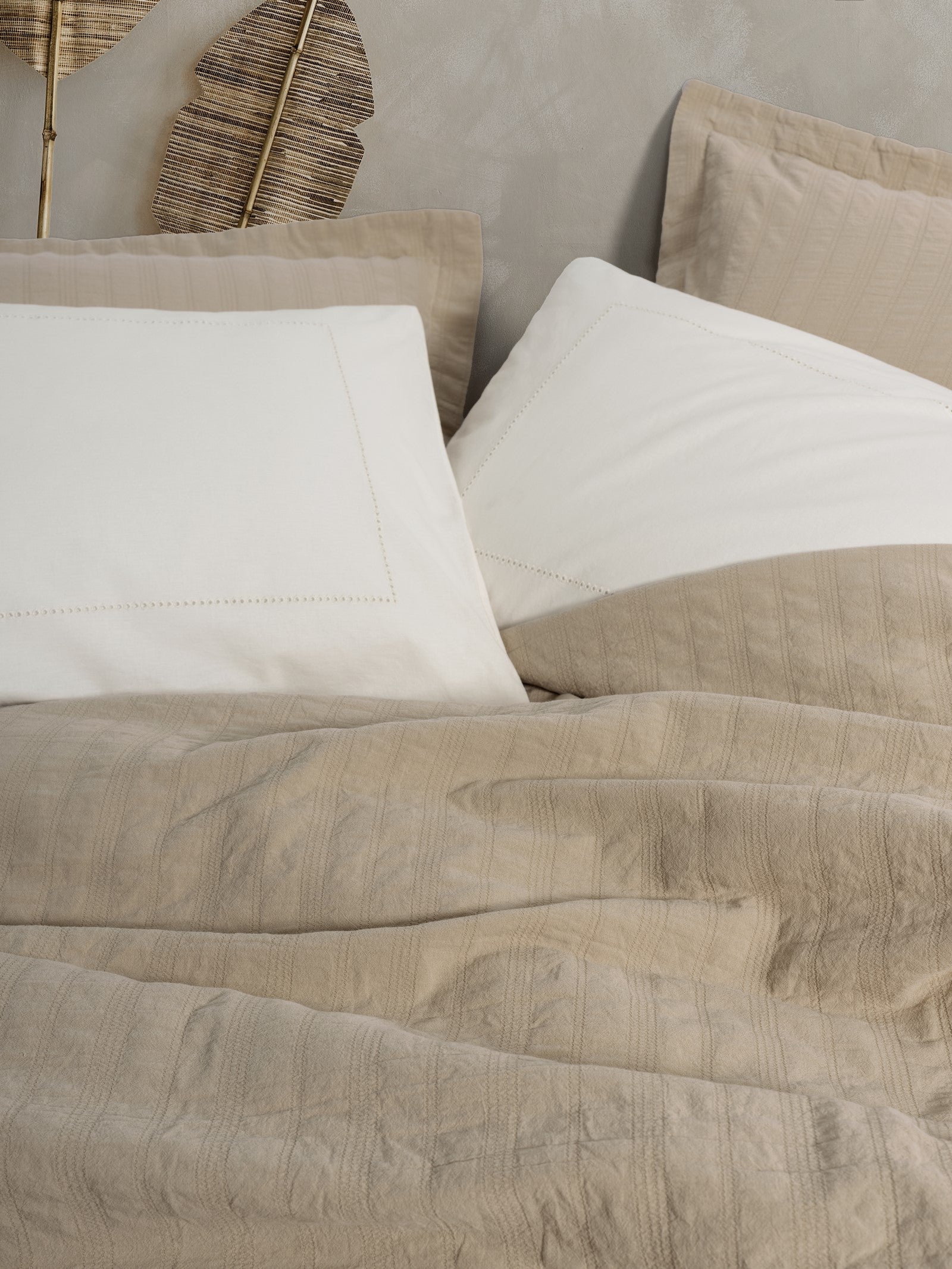 Cotton Box Natura Çift Kişilik Yatak Örtüsü/Pike Takımı Vilo Bej