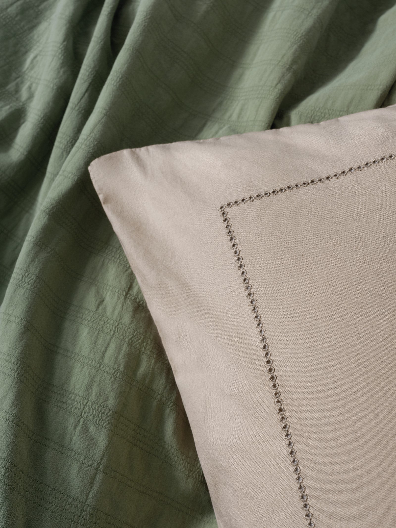 Cotton Box Natura Çift Kişilik Yatak Örtüsü/Pike Takımı Vilo Yeşil