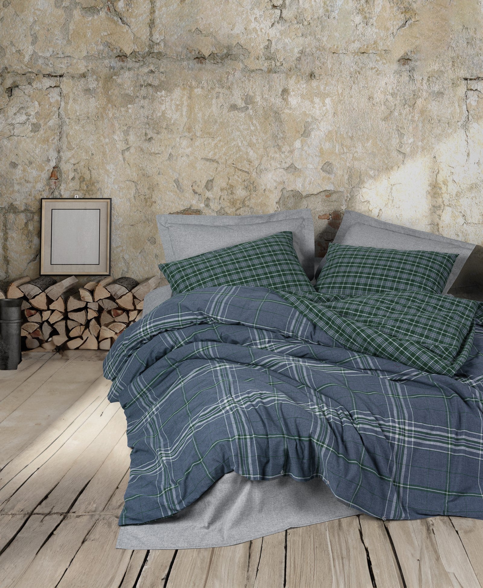 Cotton Box Natureforce Double Duvet Cover Set Isola Blue