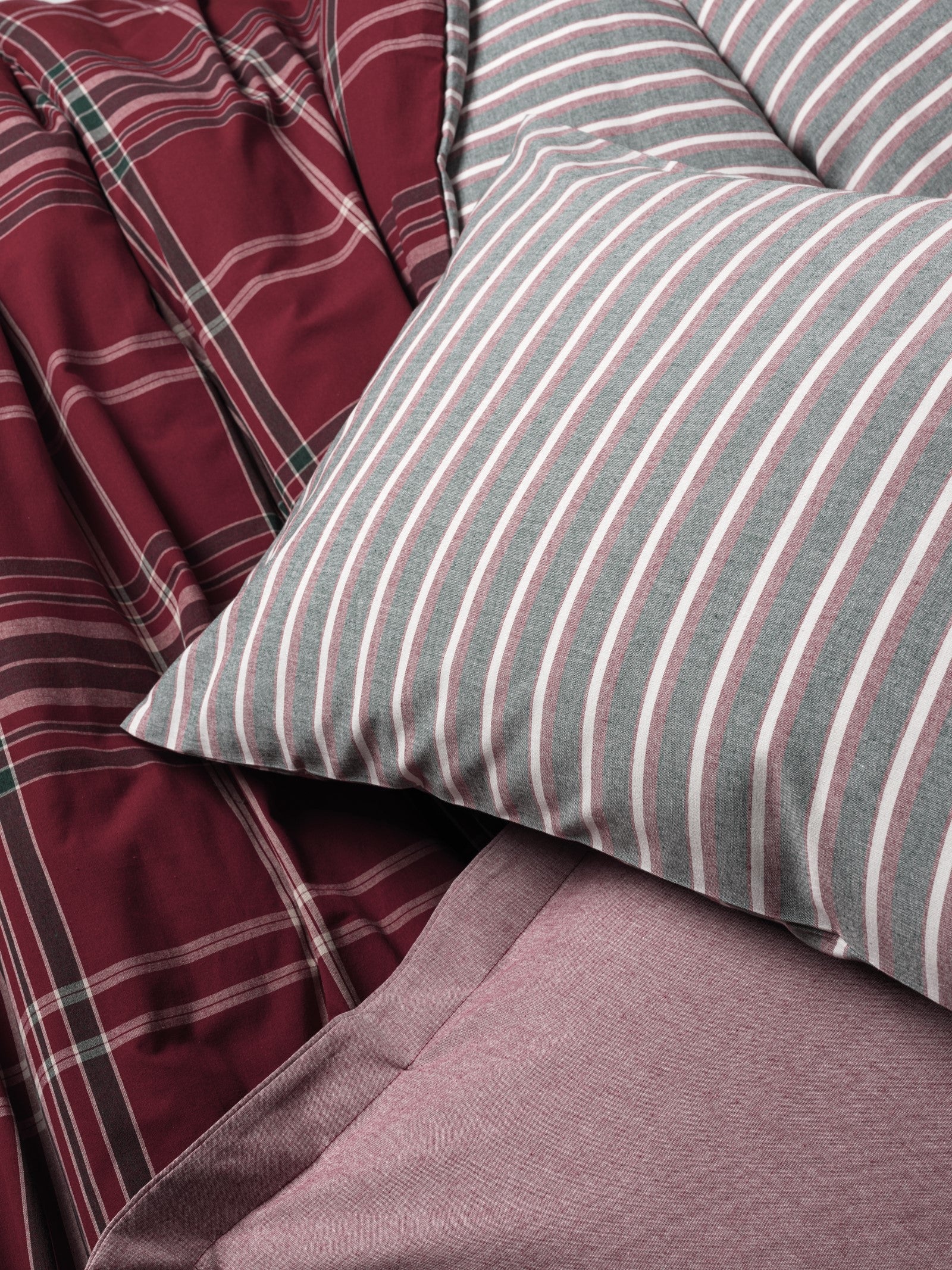 Cotton Box Natureforce Double Duvet Cover Set Pledd Claret Red