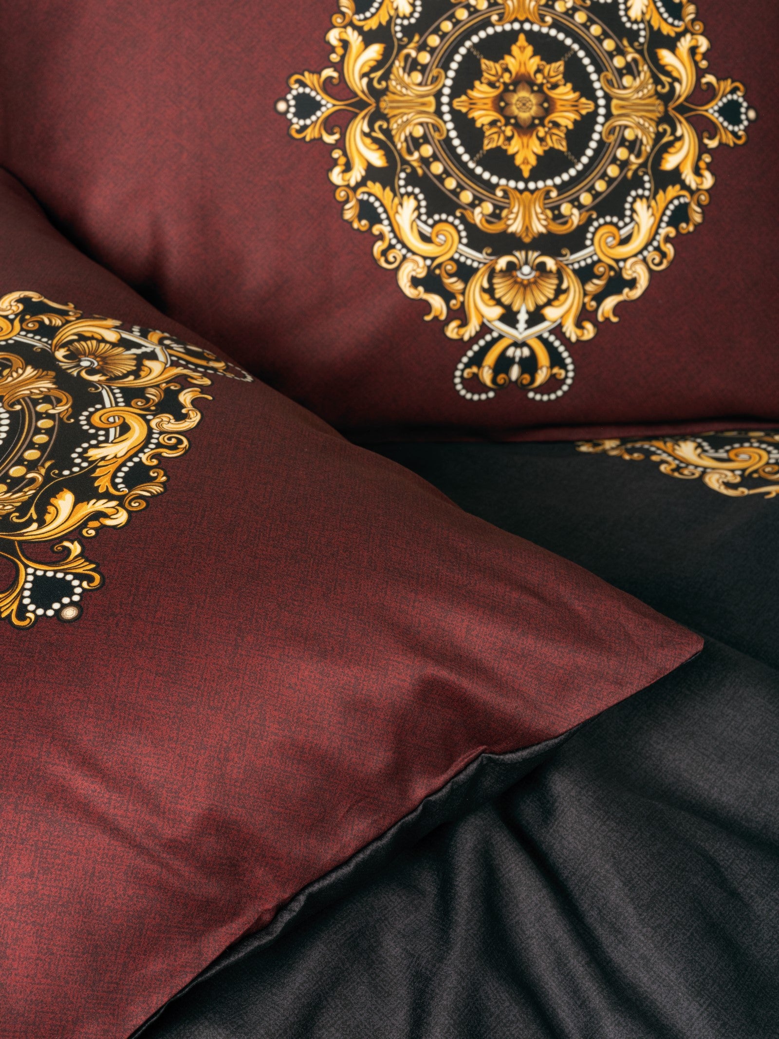 Cotton Box Palace Satin Double Duvet Cover Set Ebren Anthracite