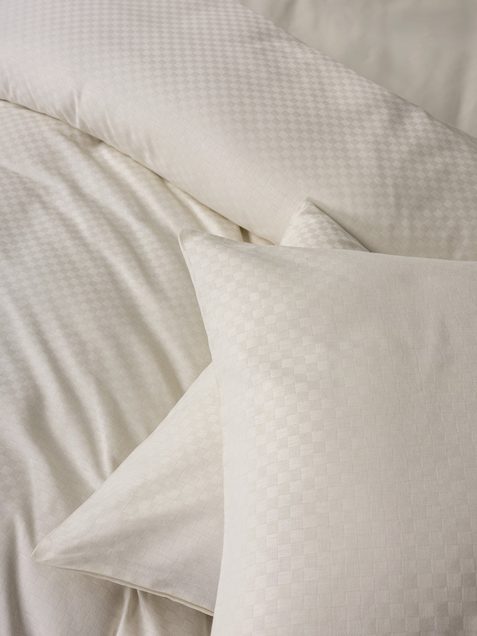 Cotton Box Plaid Ranforce Single Duvet Cover Set Cream