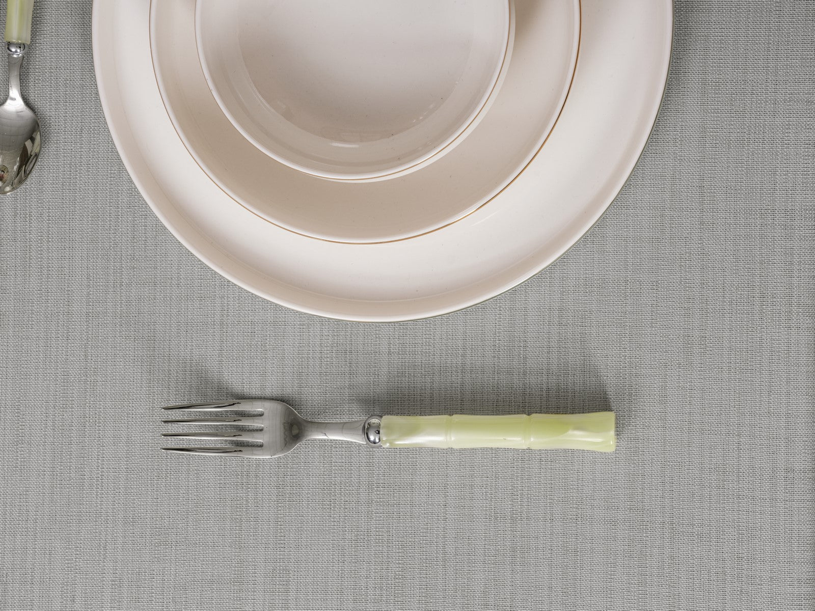 Cotton Box Plain Tablecloth Gray 155x220