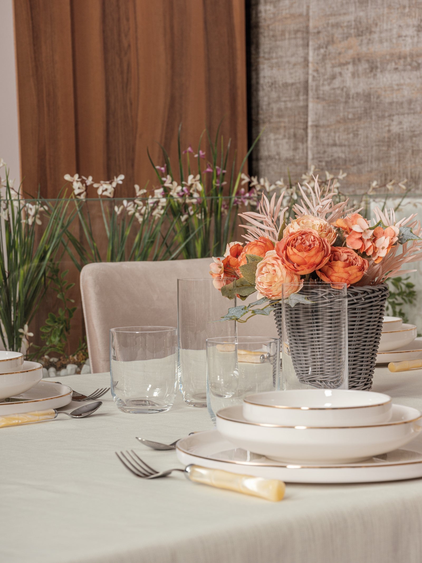 Cotton Box Plain Tablecloth Cream 155x160