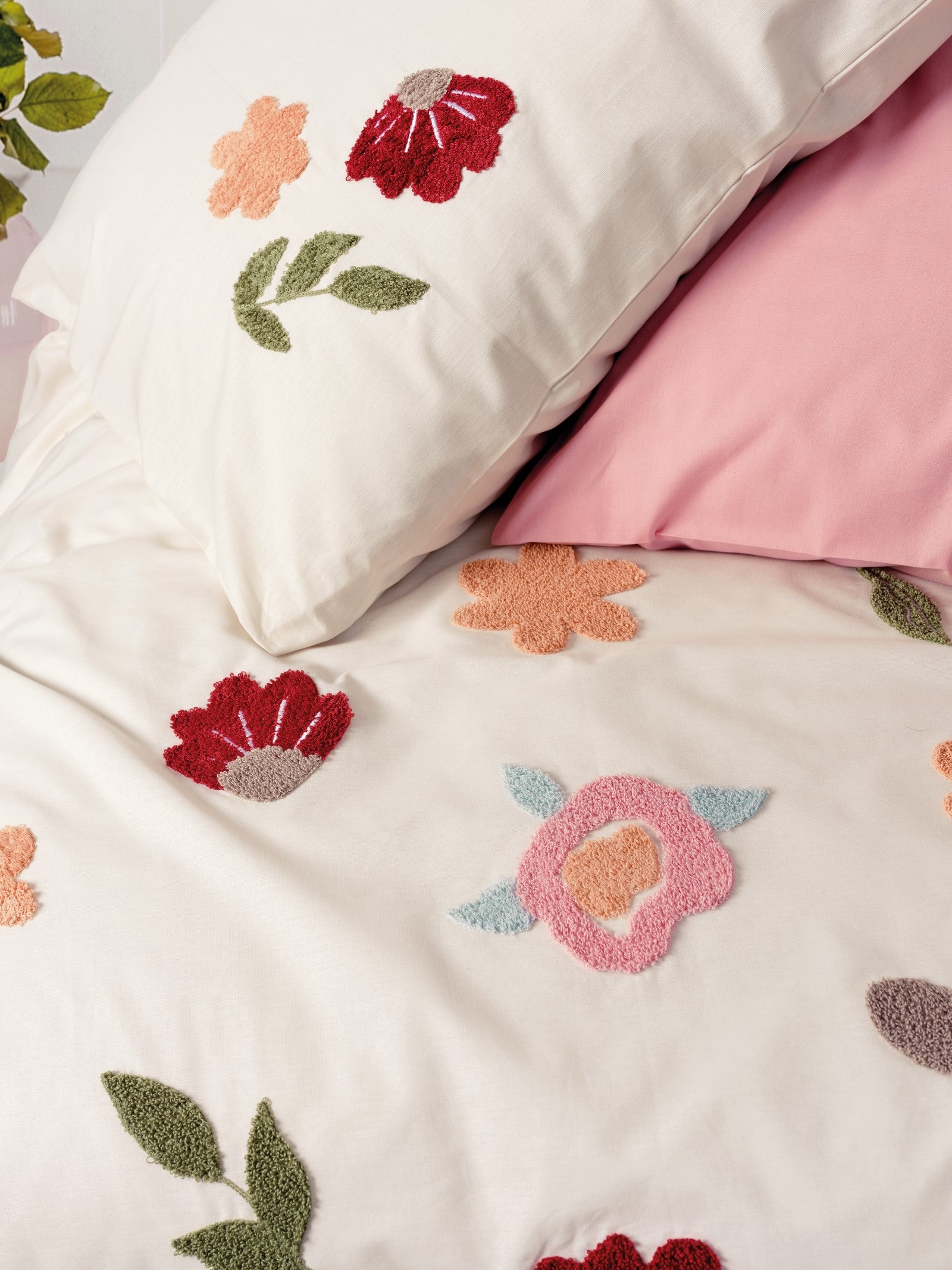 Cotton Box Puff Nakışlı Çift Kişilik Nevresim Takımı Blossom Somon