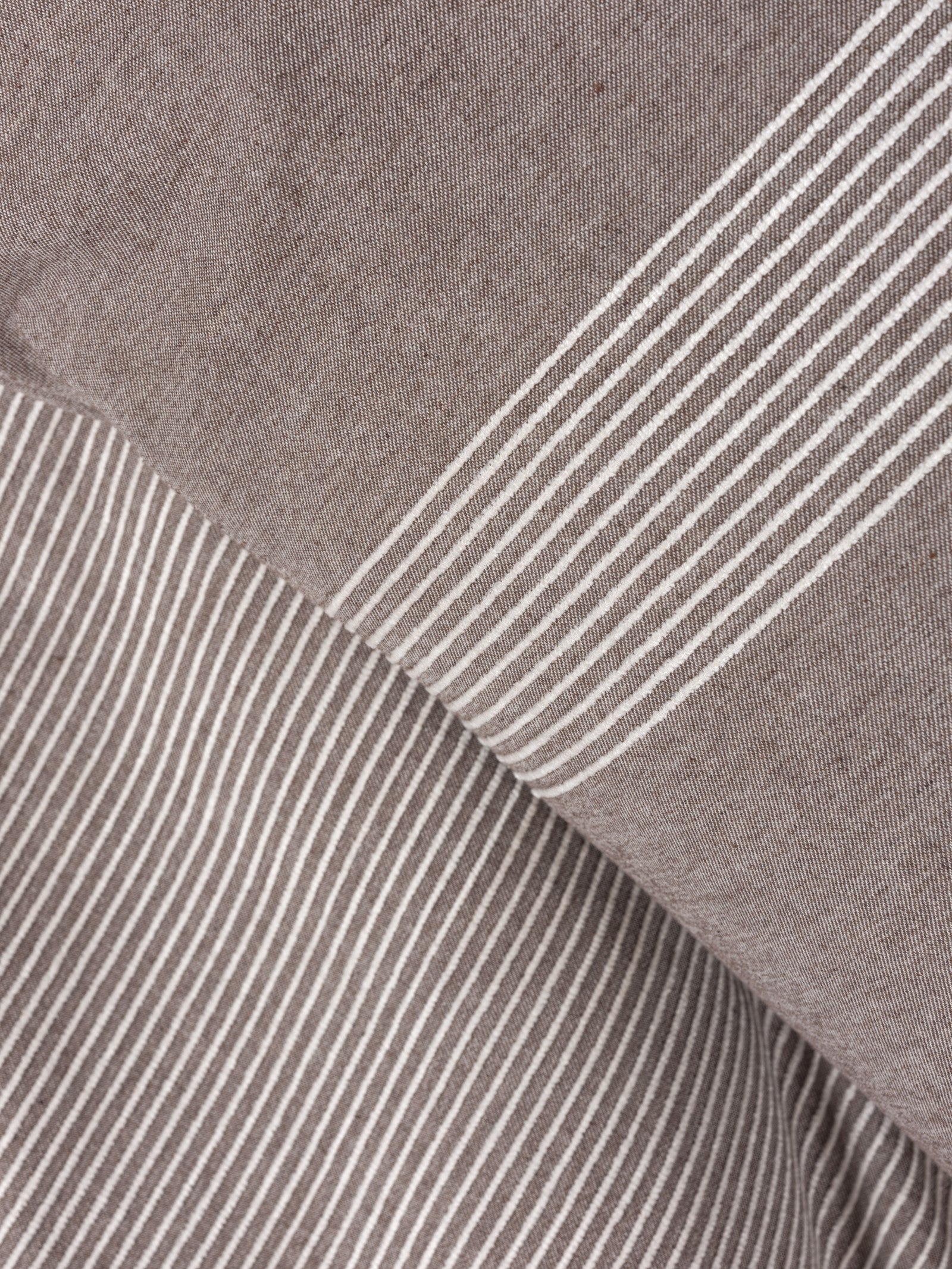 Cotton Box Ribbed Double Duvet Cover Set Linje Brown