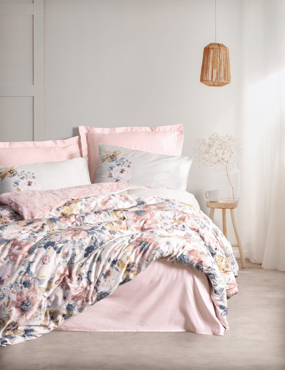 Комплект пододеяльников Cotton Box Satin Double Duvet Cover Set Dalya Pudra