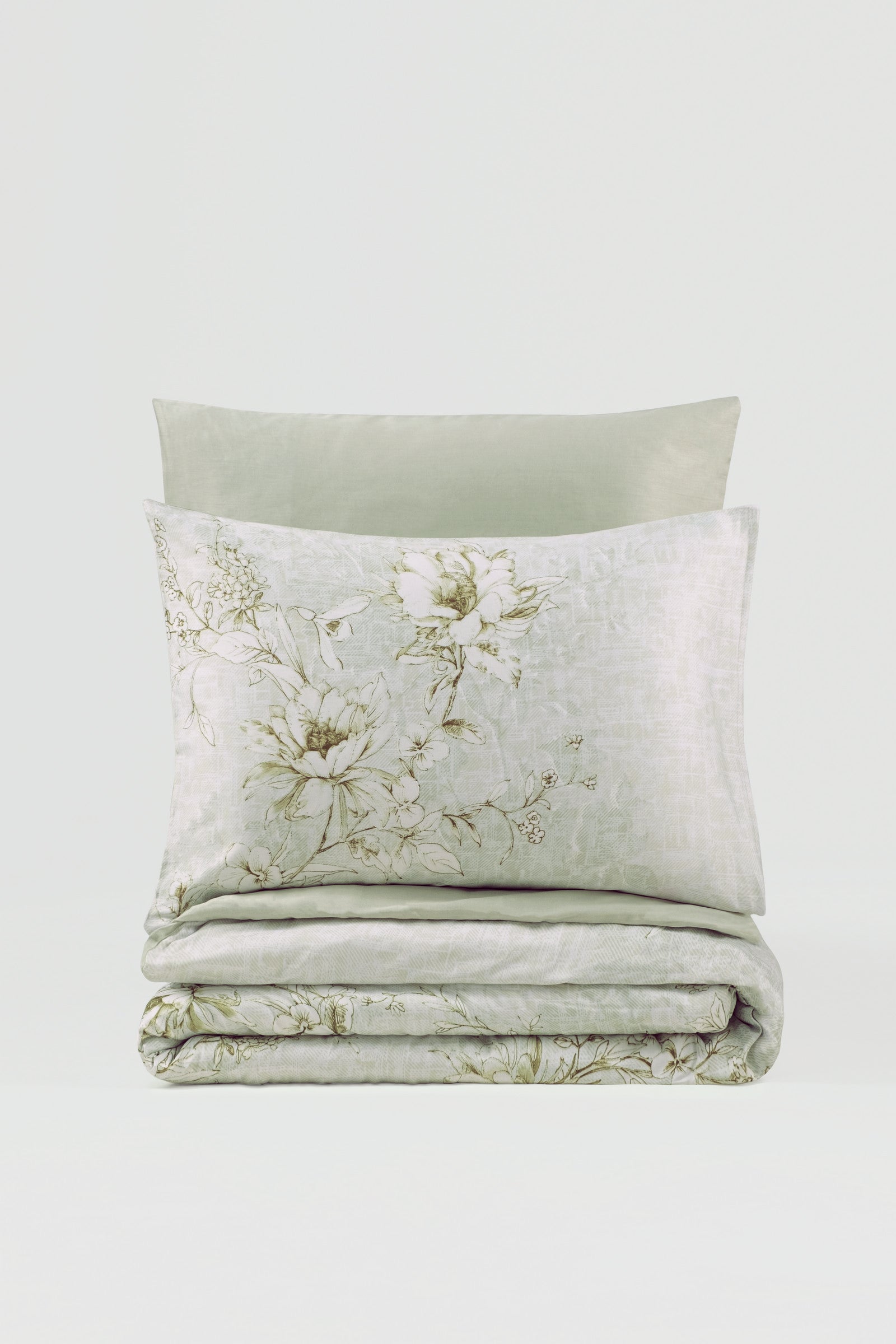 Cotton Box Satin Double Duvet Cover Set Lucida Beige