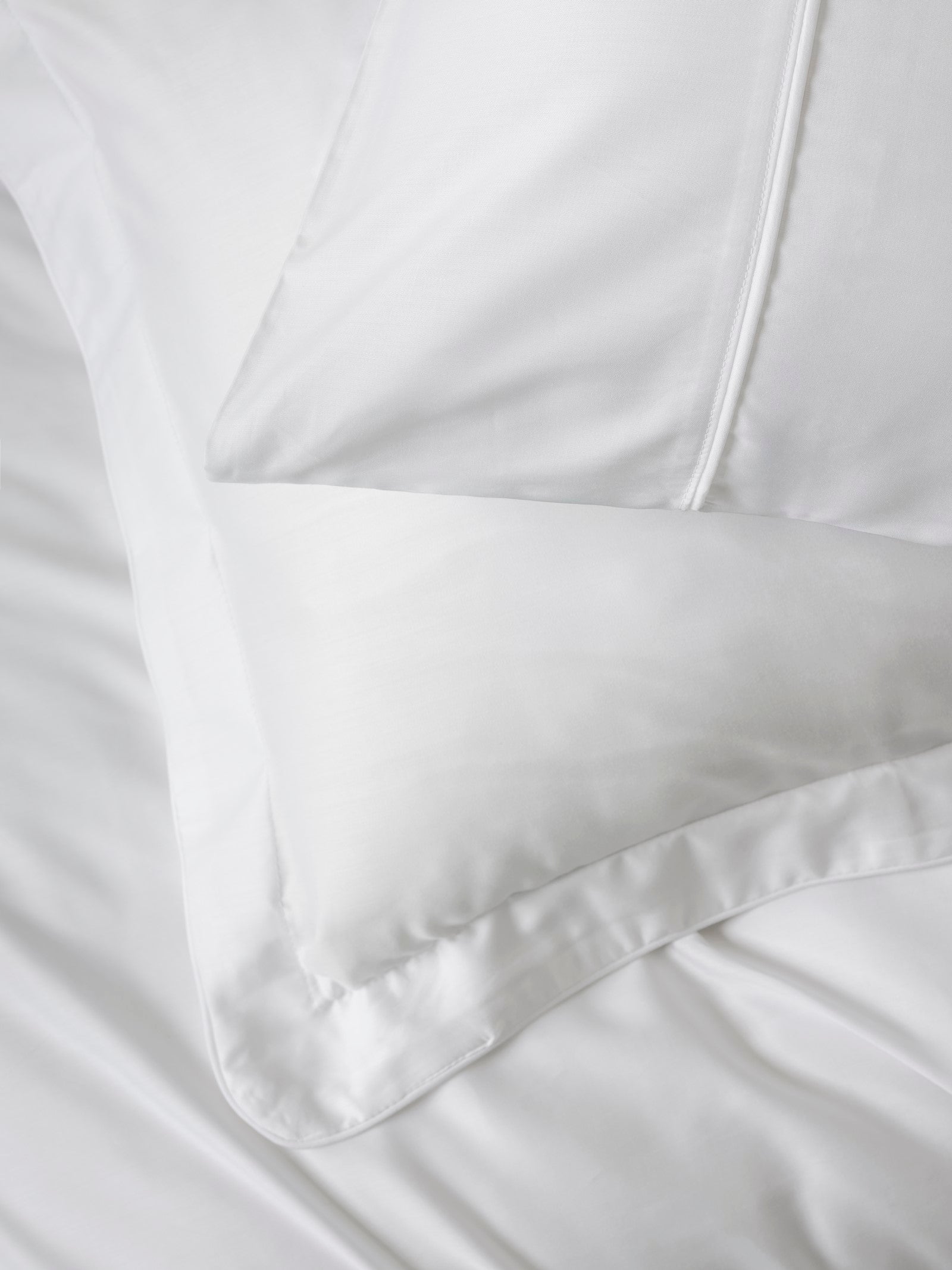 Cotton Box Silky Satin Double Duvet Cover Set White