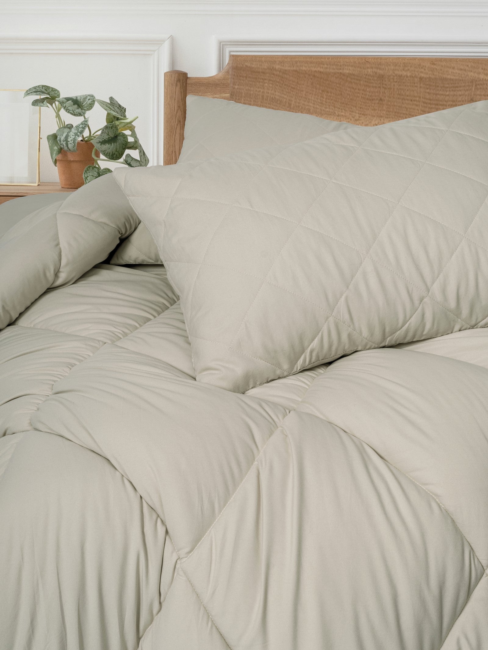 Cotton Box Softwash Çift Kişilik Yorgan Seti Taş 180x200 Lastikli Çarşaf