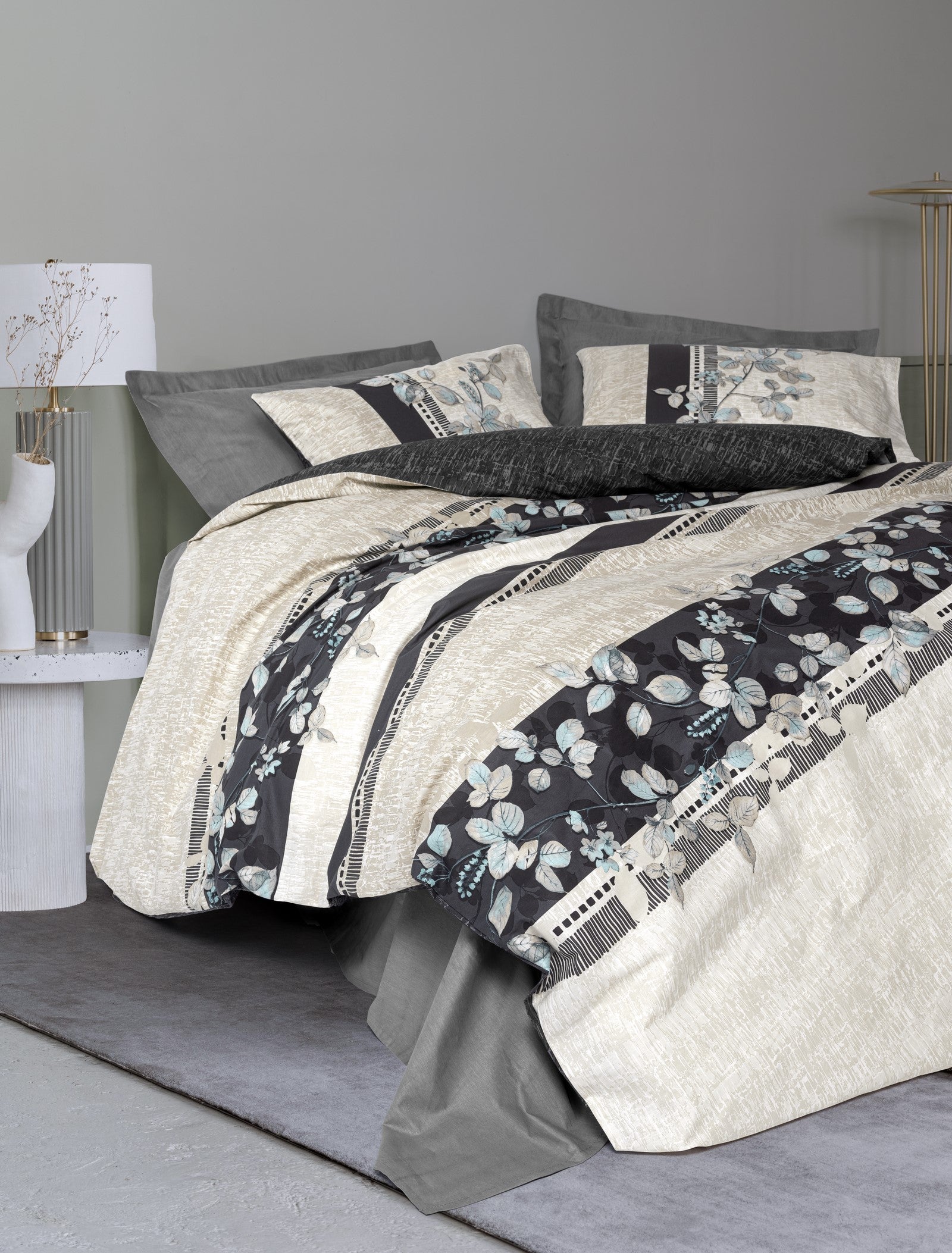 Комплект пододеяльников Cotton Box Single Duvet Cover Set Lehlare Anthracite