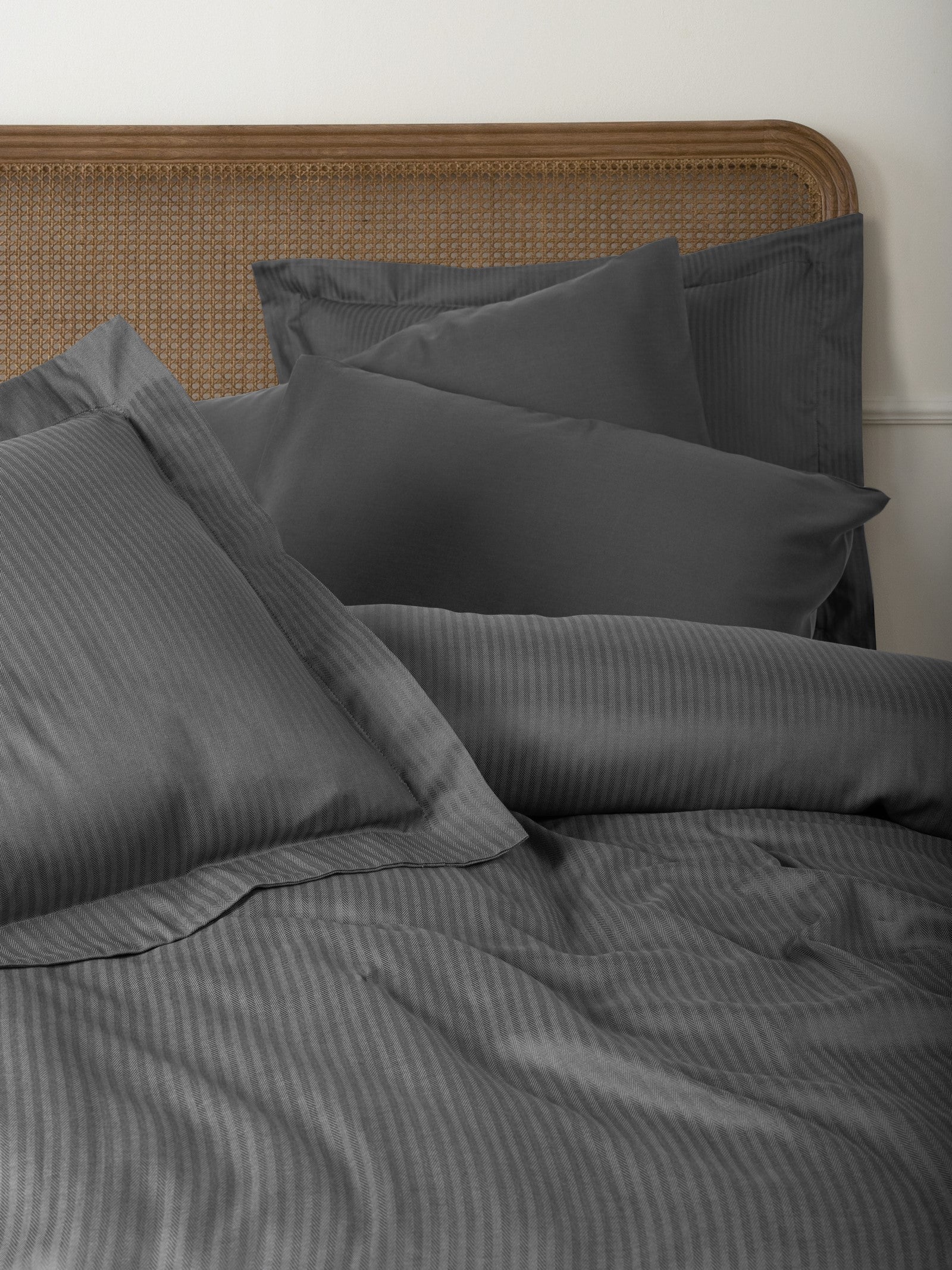 Cotton Box Tensel Craft Double Duvet Cover Set Anthracite