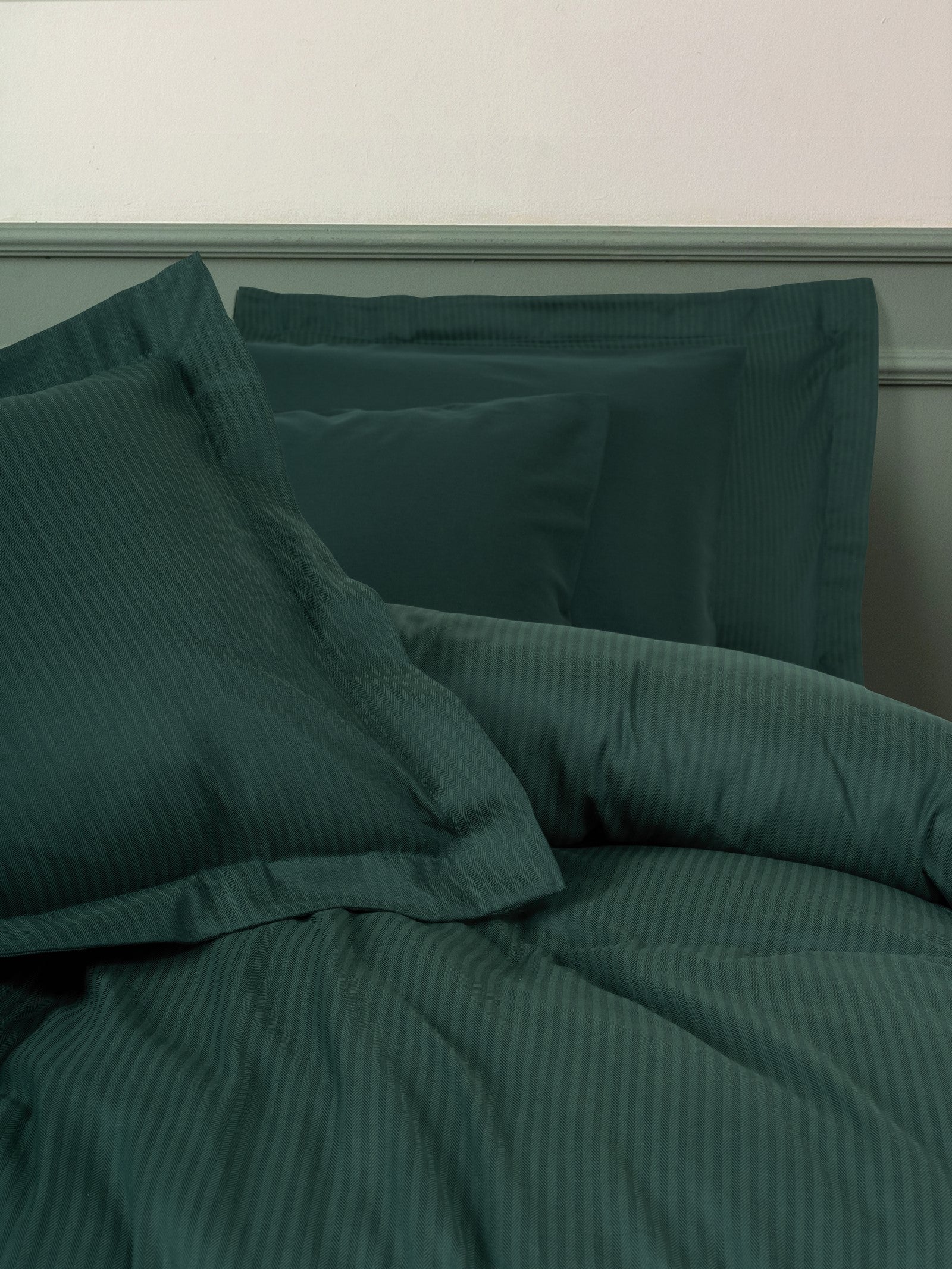 Cotton Box Tensel Craft Double Duvet Cover Set Petrol