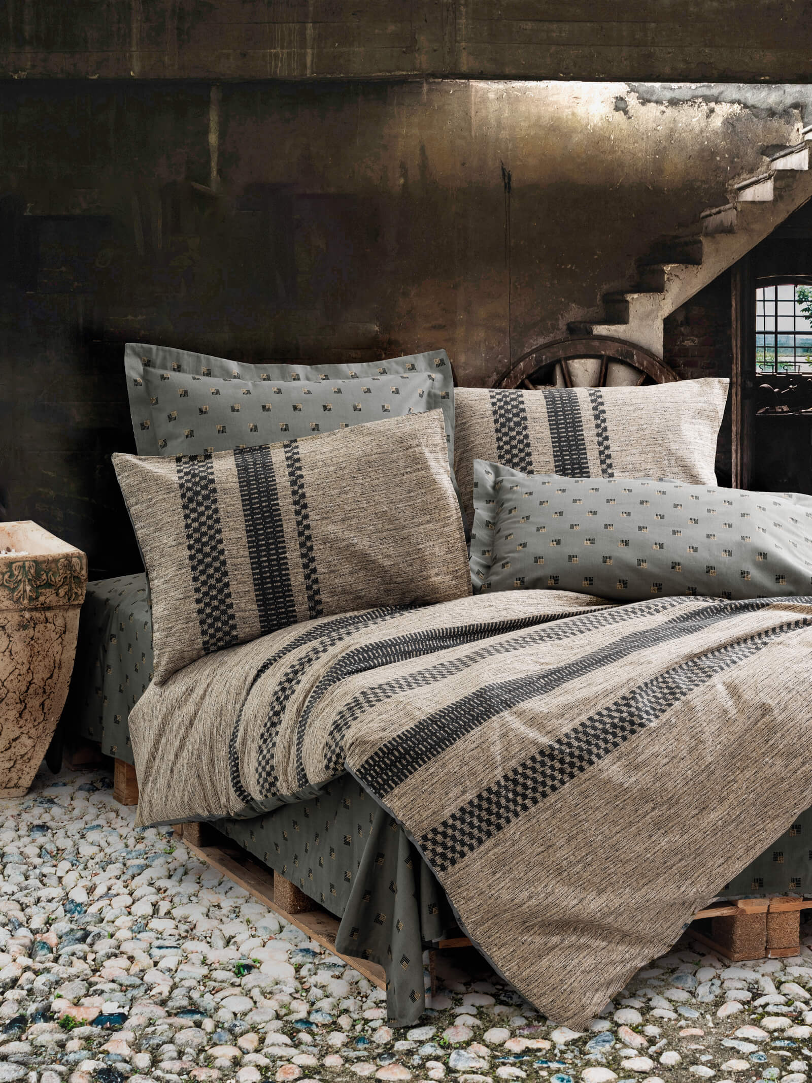 Комплект пододеяльников Cotton Box Toprak Double Duvet Cover Set Arlo Brown