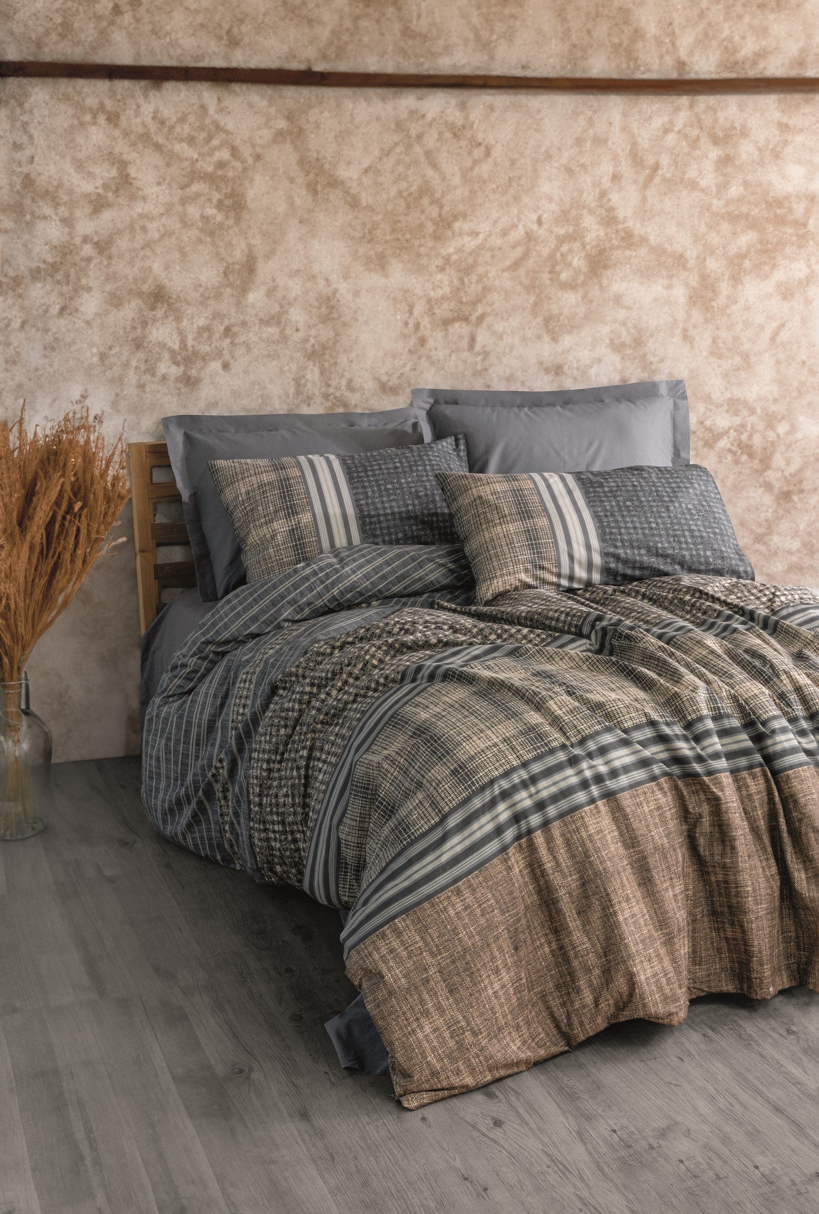 Cotton Box Toprak Single Duvet Cover Set Timbre Anthracite