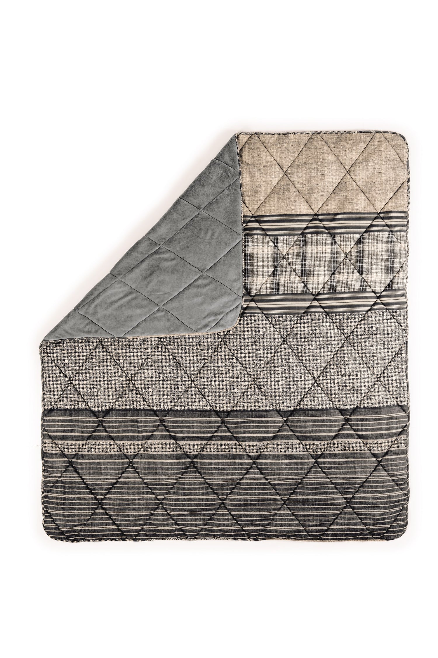 Cotton Box Velvet Single Quilt Timbre Anthracite 155x215 cm