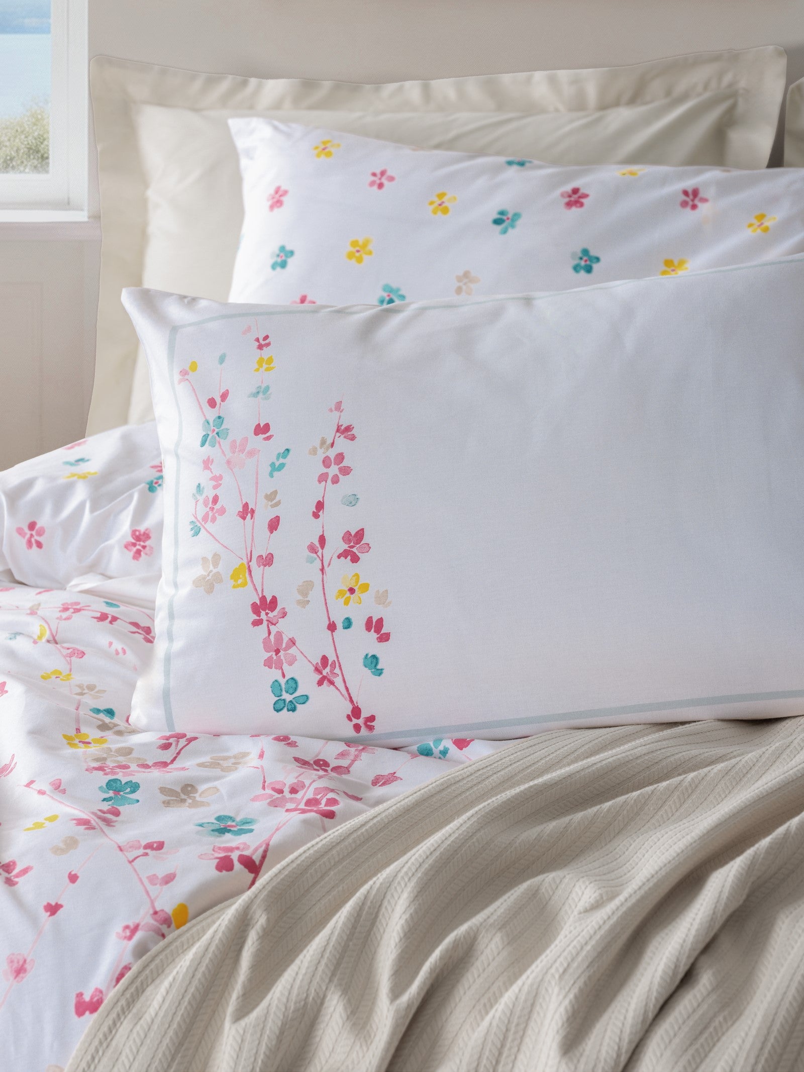 Cotton Box Vivid Double Pique Duvet Cover Set Flare Beige