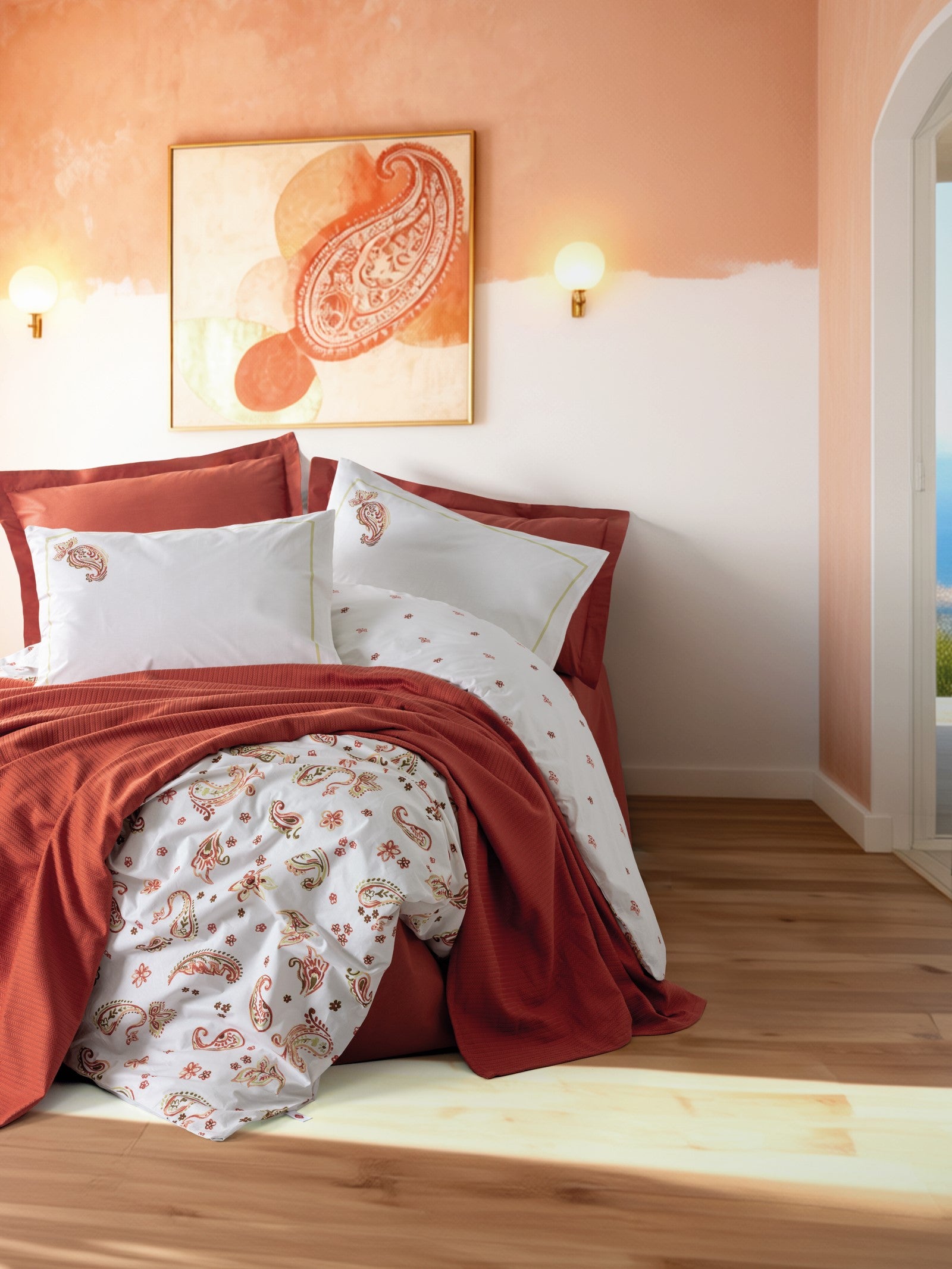 Cotton Box Vivid Односпальный комплект постельного белья с пике Paisia Tarçın