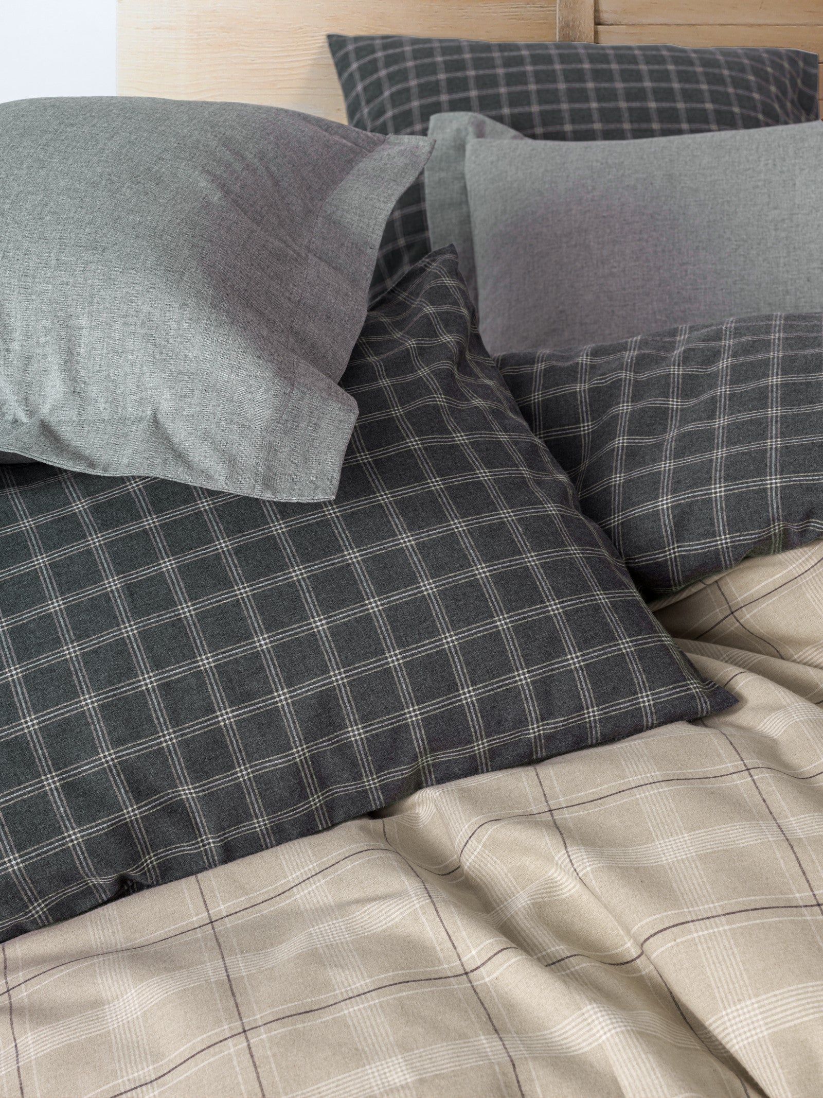 Cotton Box Warm Flannel Double Duvet Cover Set Siiras Gray