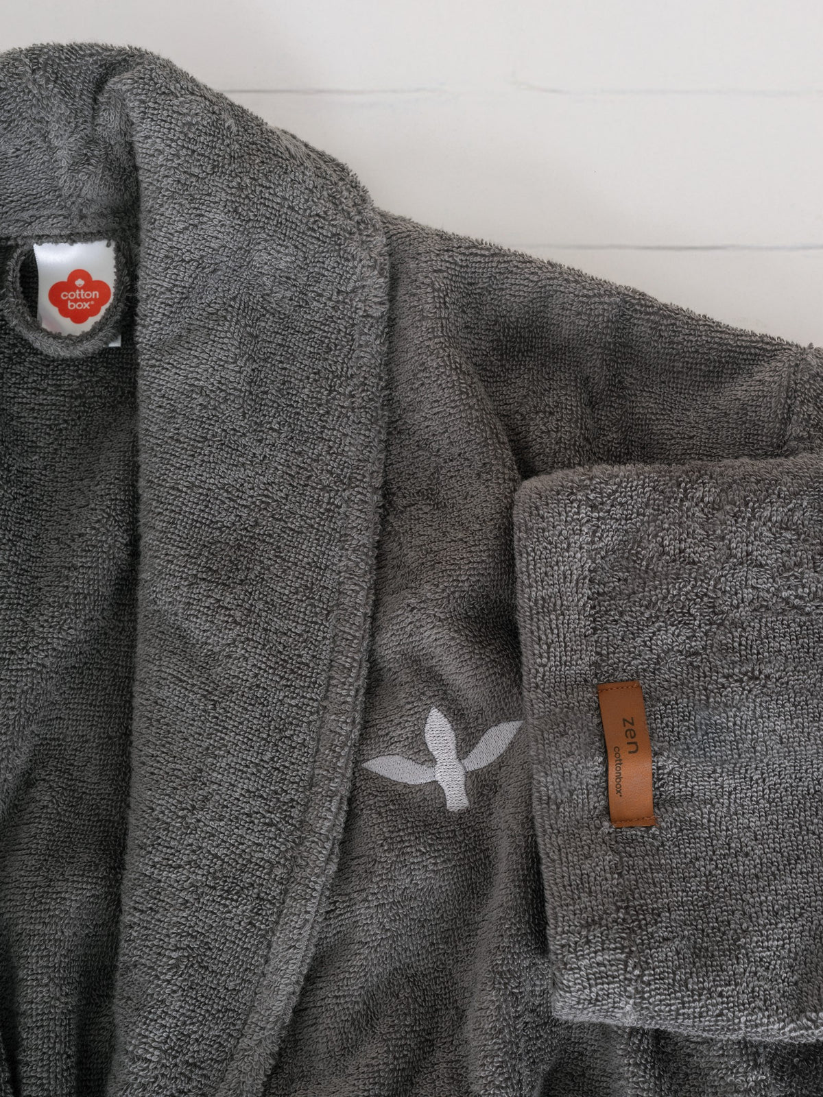 Cotton Box Wellness Bathrobe Zen Anthracite S/M