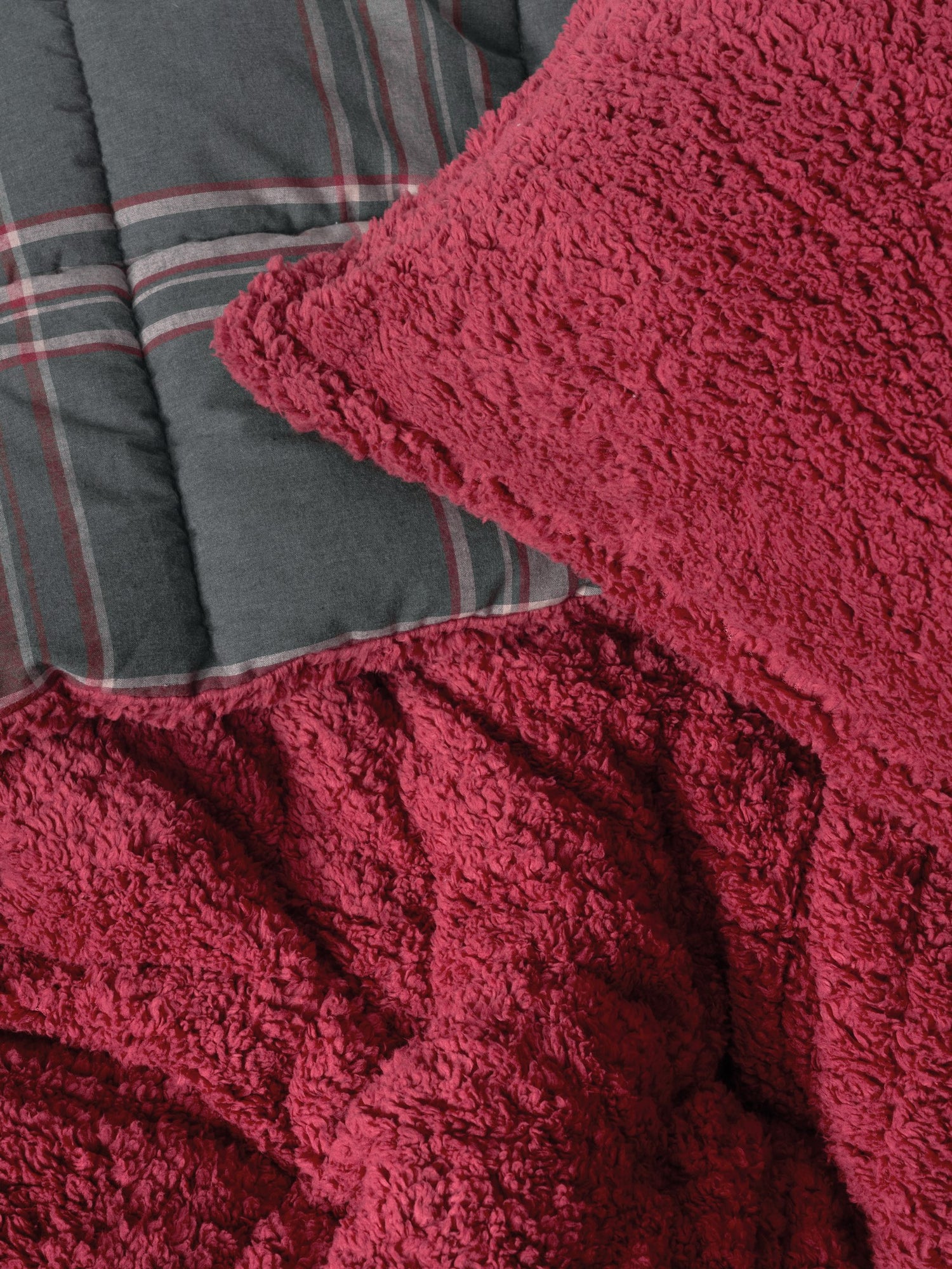 Cozy Home Festive Double Double Sided Plush Quilt Noel Red