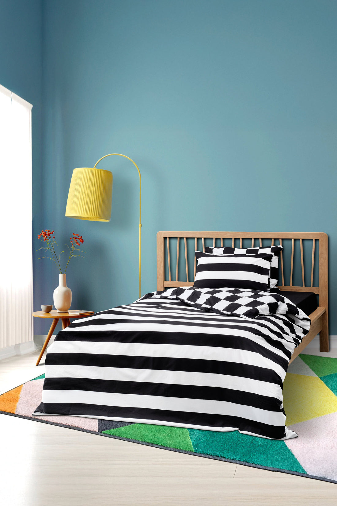 Cozy Home Mono Tek Kişilik Lastikli Çarşaflı Nevresim Takımı Code Siyah