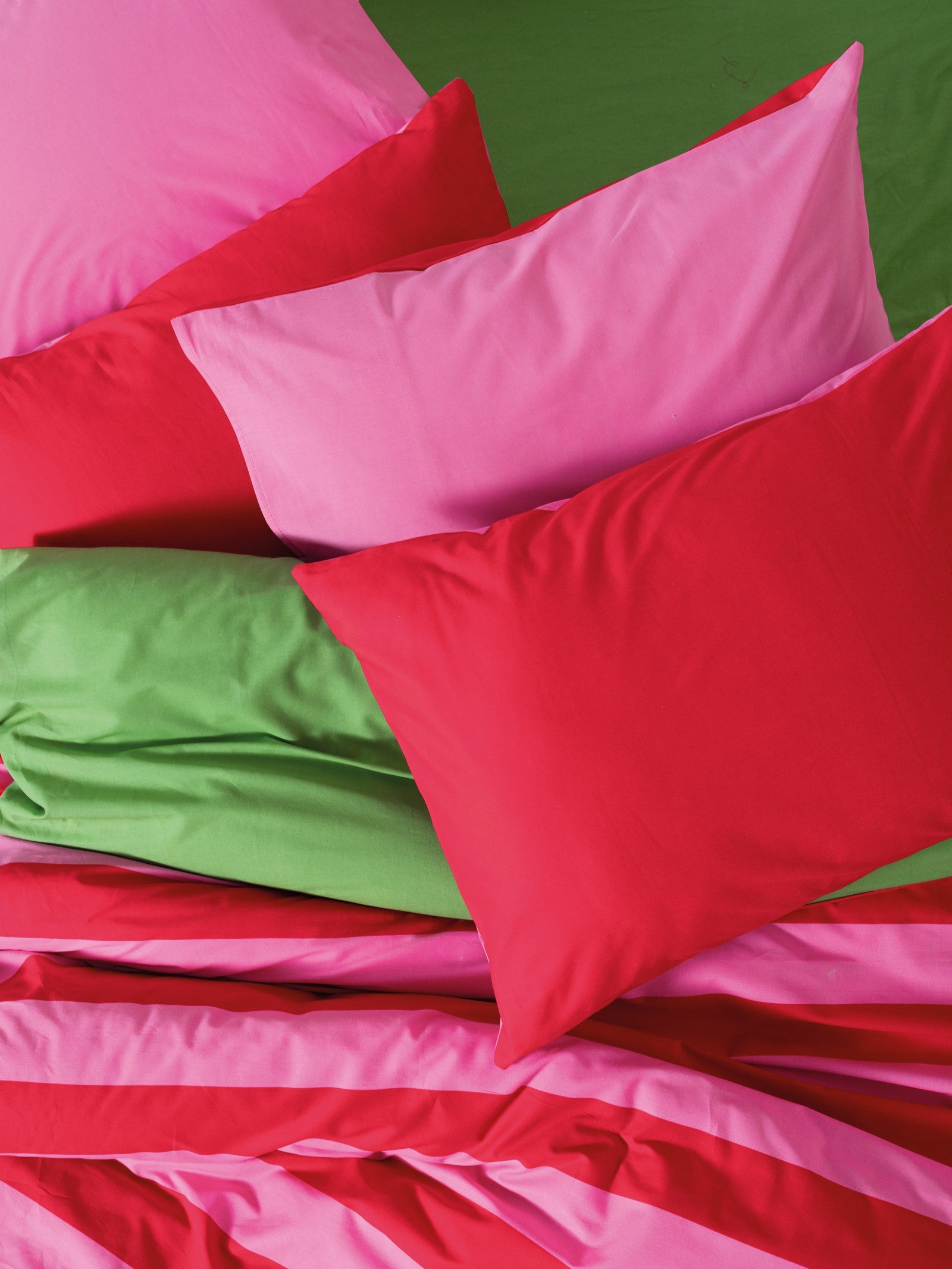Cozy Home Popping Colors Çift Kişilik Lastikli Çarşaflı Nevresim Takımı Cherie Yeşil 180x200
