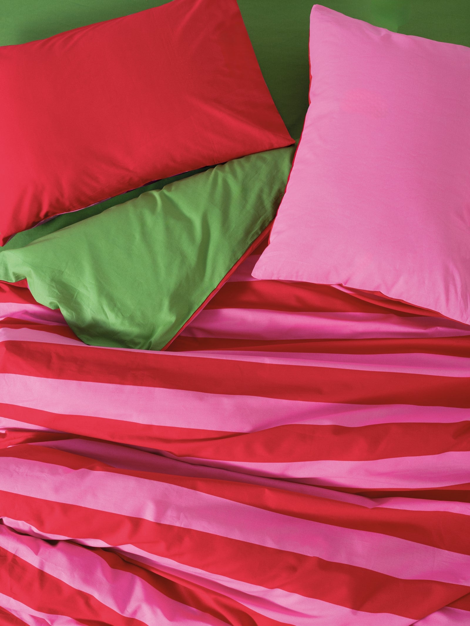 Cozy Home Popping Colors Çift Kişilik Lastikli Çarşaflı Nevresim Takımı Cherie Yeşil 180x200
