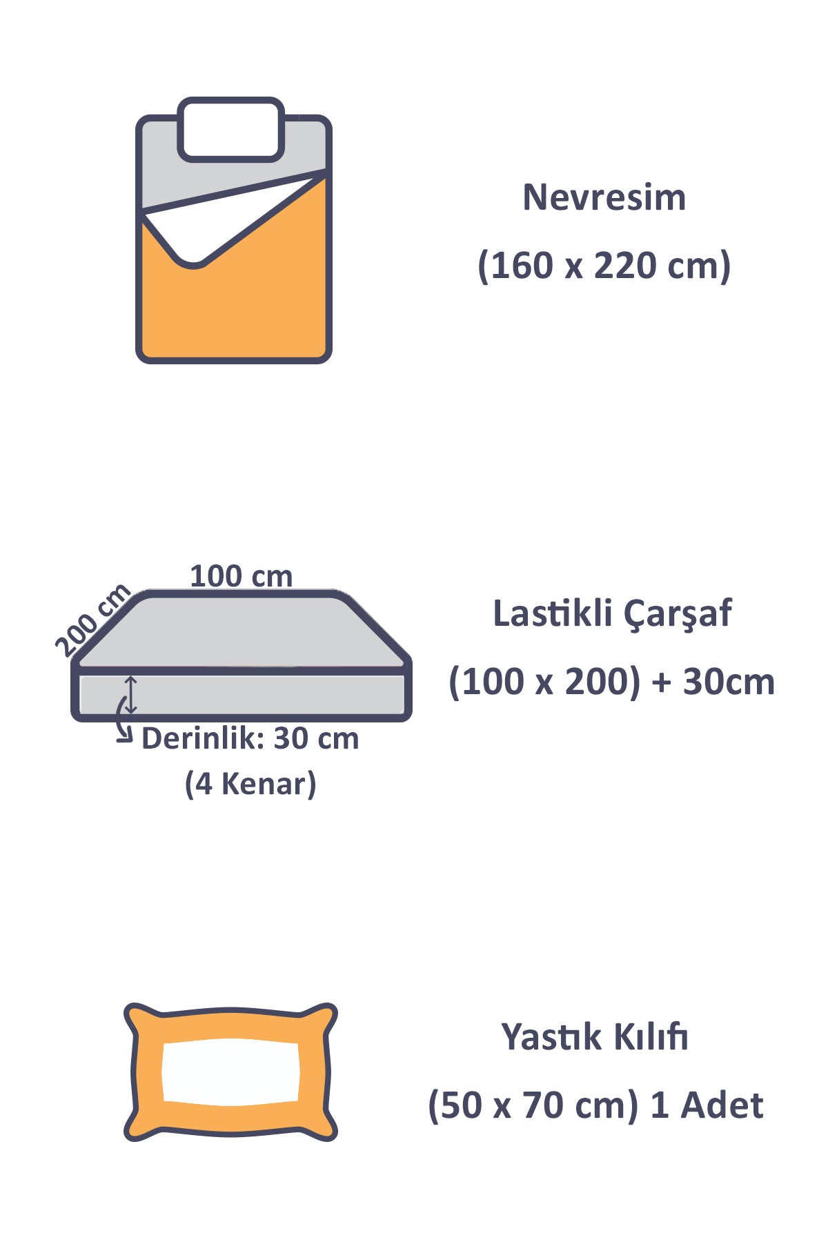 Cozy Home Tek Kişilik Lastikli Çarşaflı Nevresim Takımı Mermer Sarı