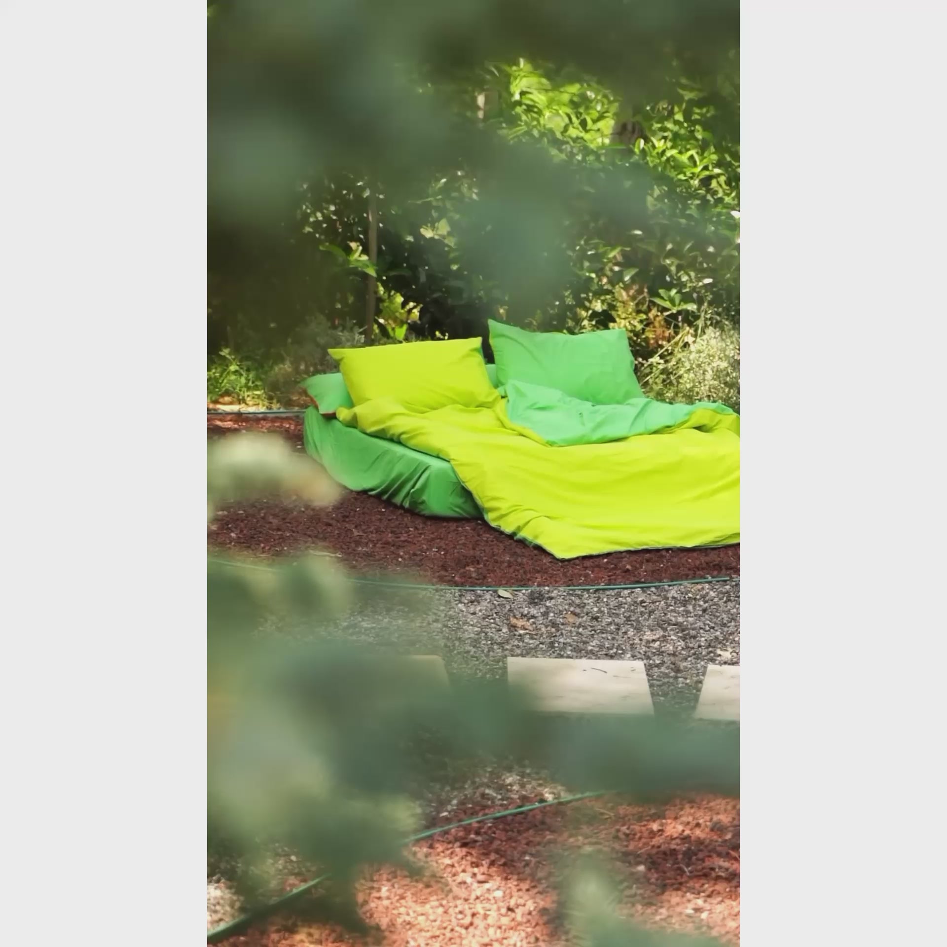 Cozy Home Popping Colors Çift Kişilik Lastikli Çarşaflı Nevresim Takımı Sage Sarı-Yeşil