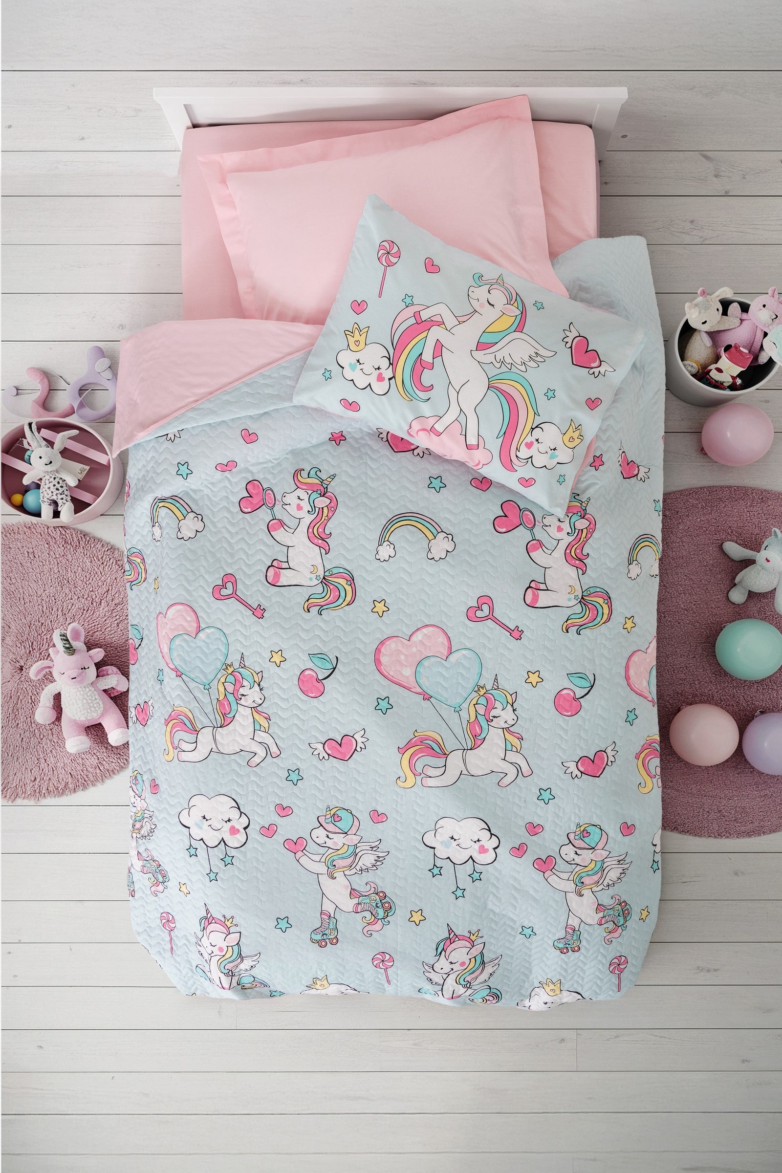 Cotton Box Junior Односпальный полный комплект Twinka Pembe