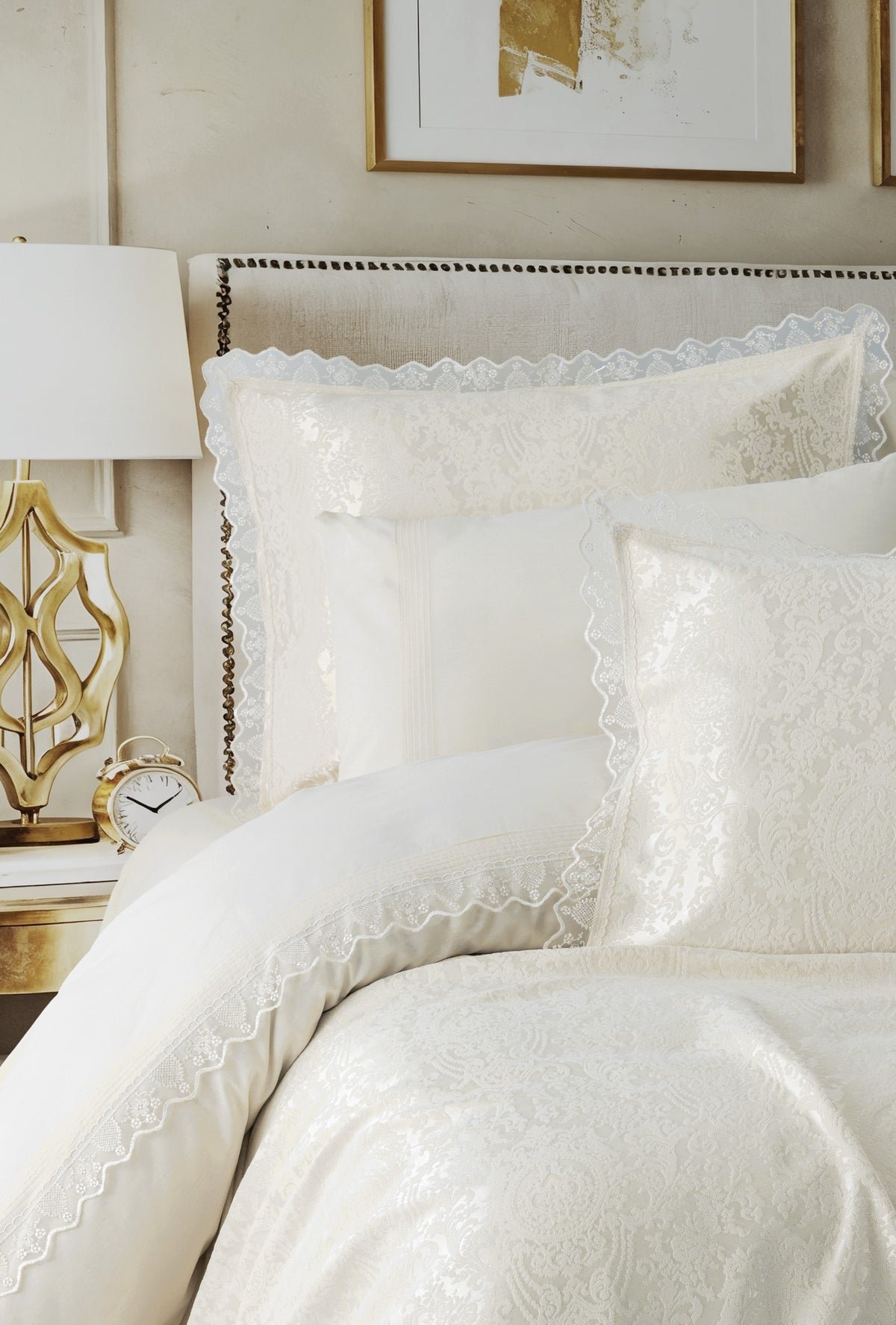 Cotton Box Chi Chi Double Piqué Duvet Cover Set Velora Cream